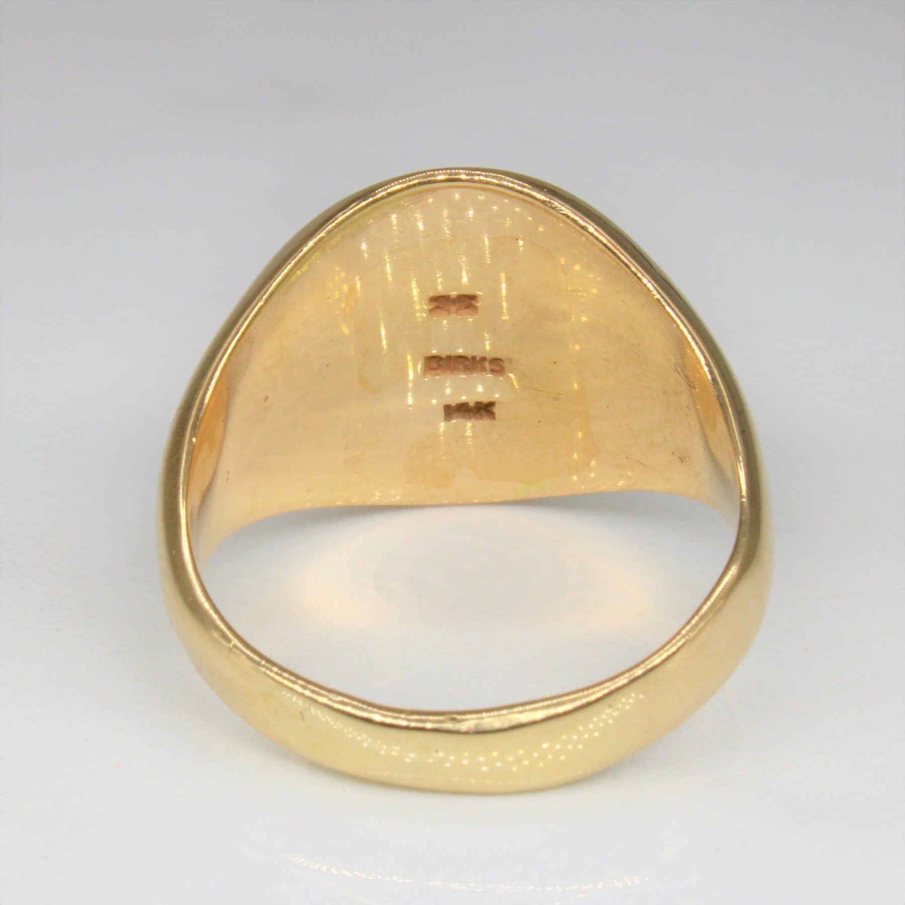 'Birks' Heavy Gold Signet Ring | SZ 9.75 | - 100 Ways