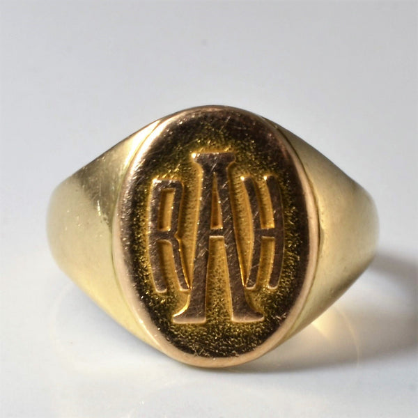 'Birks' Initial 'RAH' Signet Ring | SZ 2.75 |