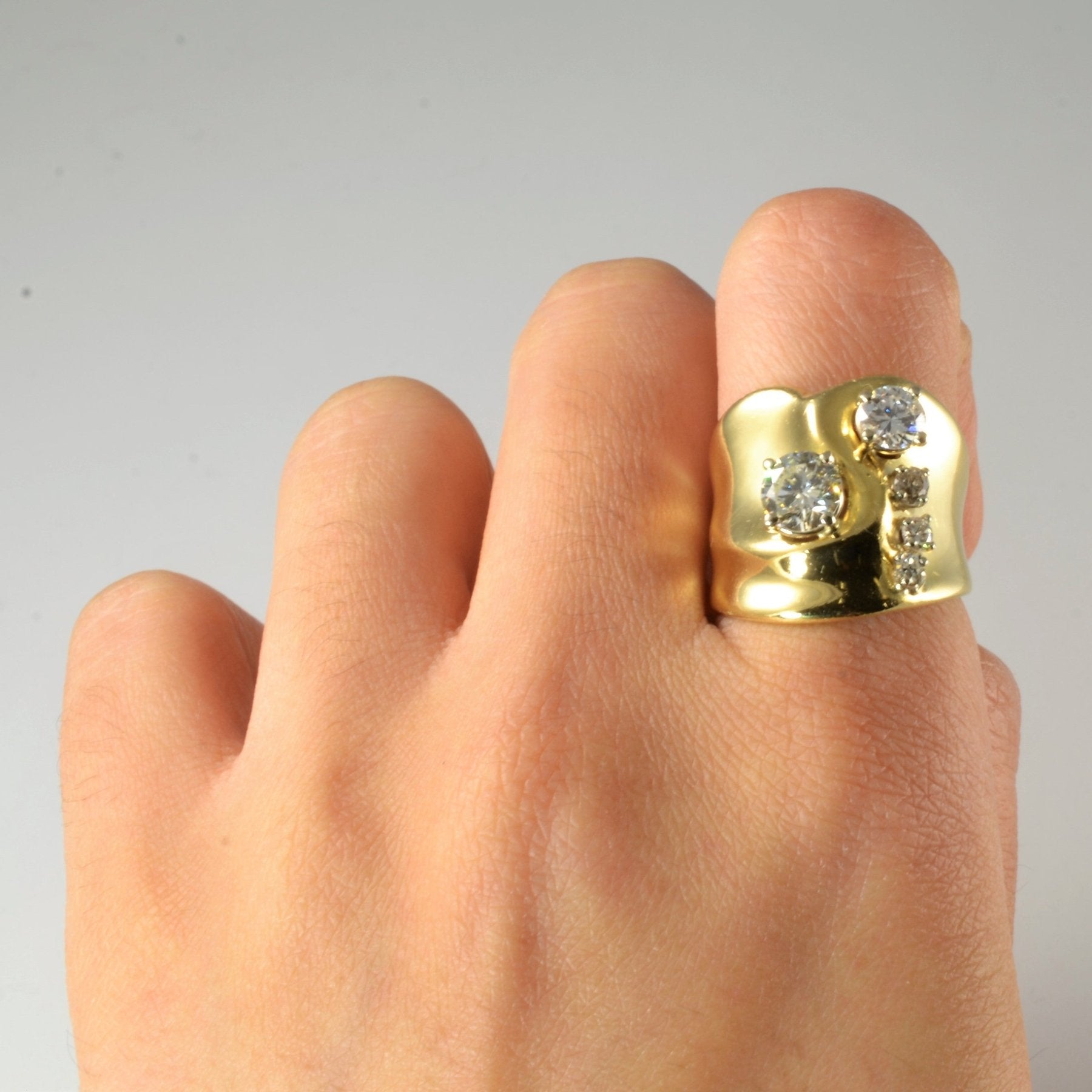 'Birks' Modern Toi et Moi Style Cocktail Ring | 1.32ctw | SZ 7.25 | - 100 Ways
