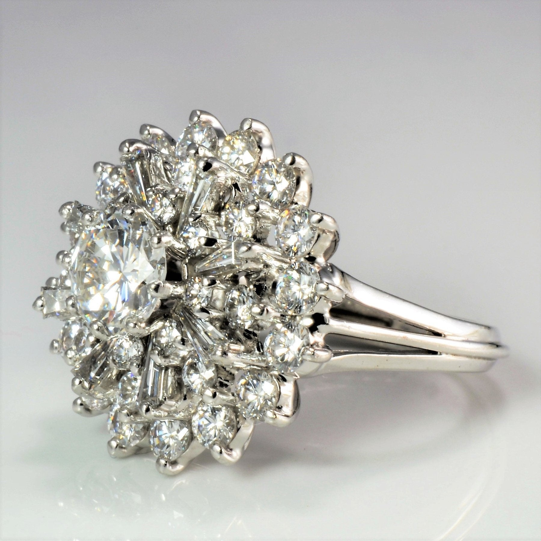 'Birks' Retro Era Star Burst Cluster Ring | 2.89 ctw, SZ 6.25 | - 100 Ways