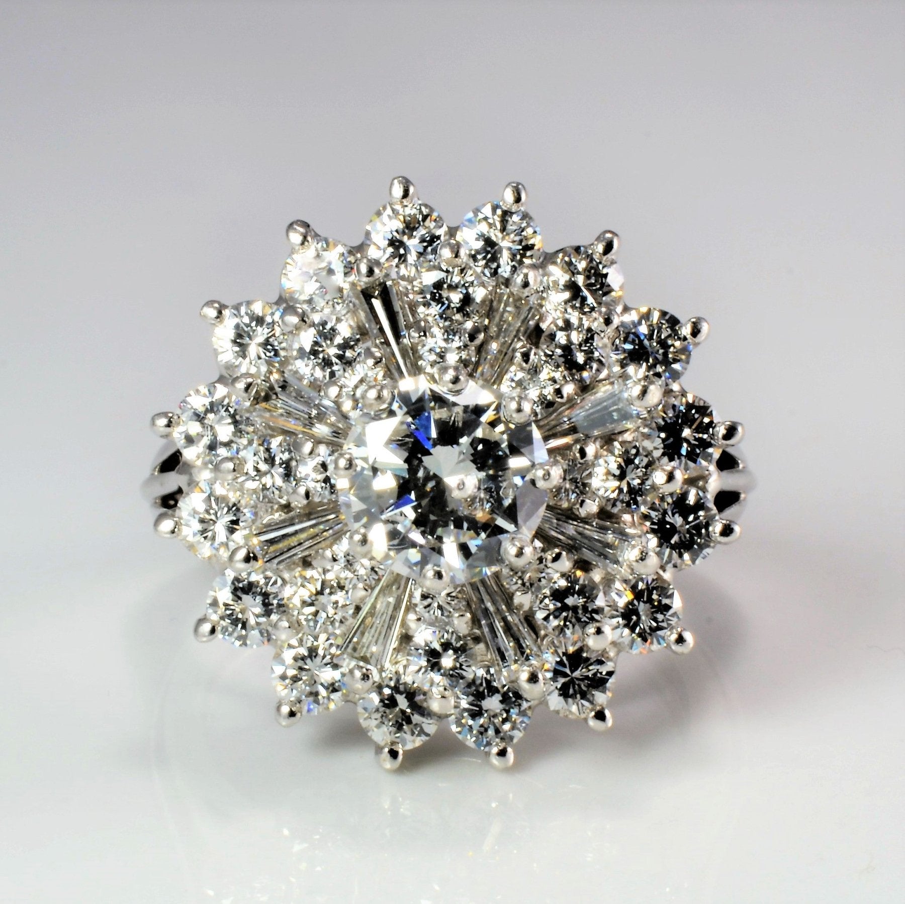 'Birks' Retro Era Star Burst Cluster Ring | 2.89 ctw, SZ 6.25 | - 100 Ways