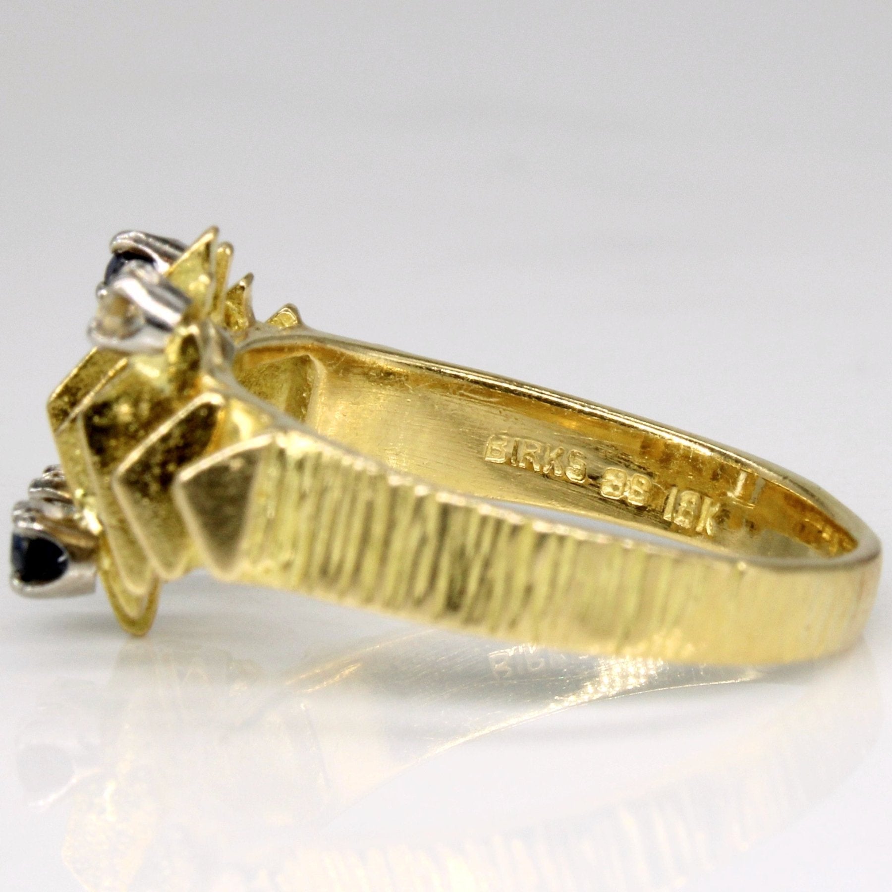 'Birks' Sapphire & Diamond Abstract Ring | 0.14ctw, 0.08ctw | SZ 7.5 | - 100 Ways