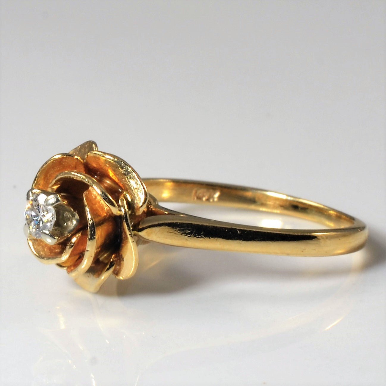 'Birks' Solitaire Diamond Rose Ring | 0.08ct | SZ 5.25 | - 100 Ways