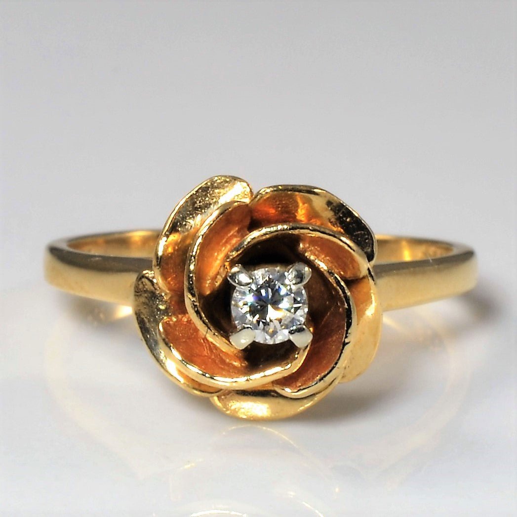 'Birks' Solitaire Diamond Rose Ring | 0.08ct | SZ 5.25 | - 100 Ways
