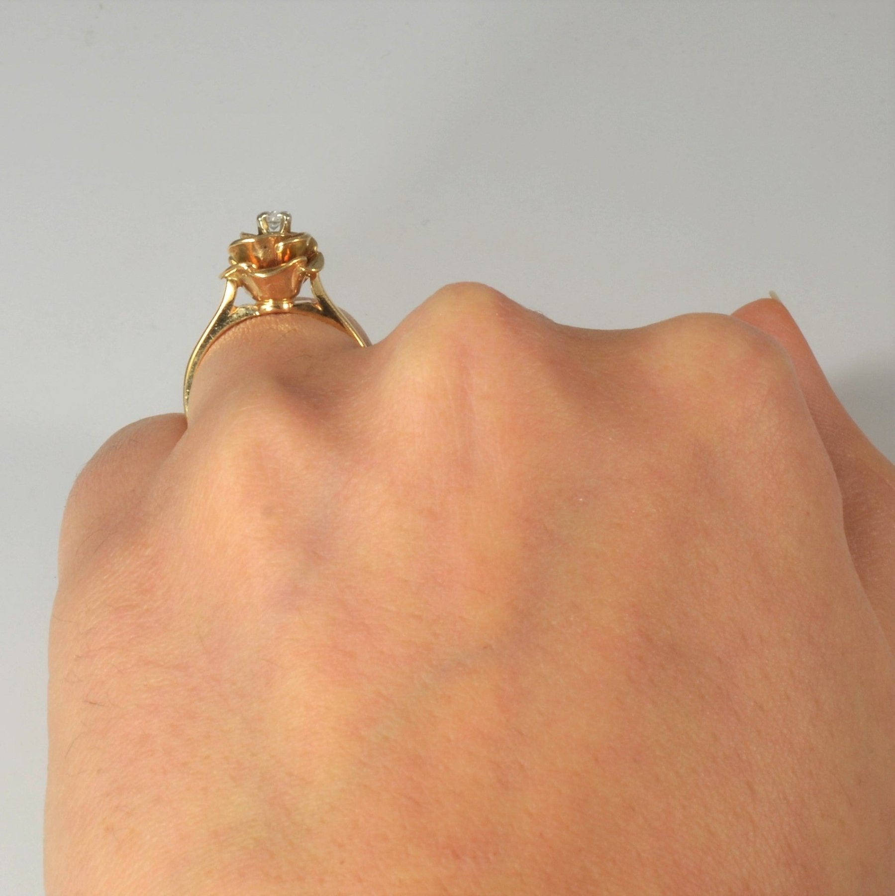 'Birks' Solitaire Diamond Rose Ring | 0.08ct | SZ 5.25 | - 100 Ways