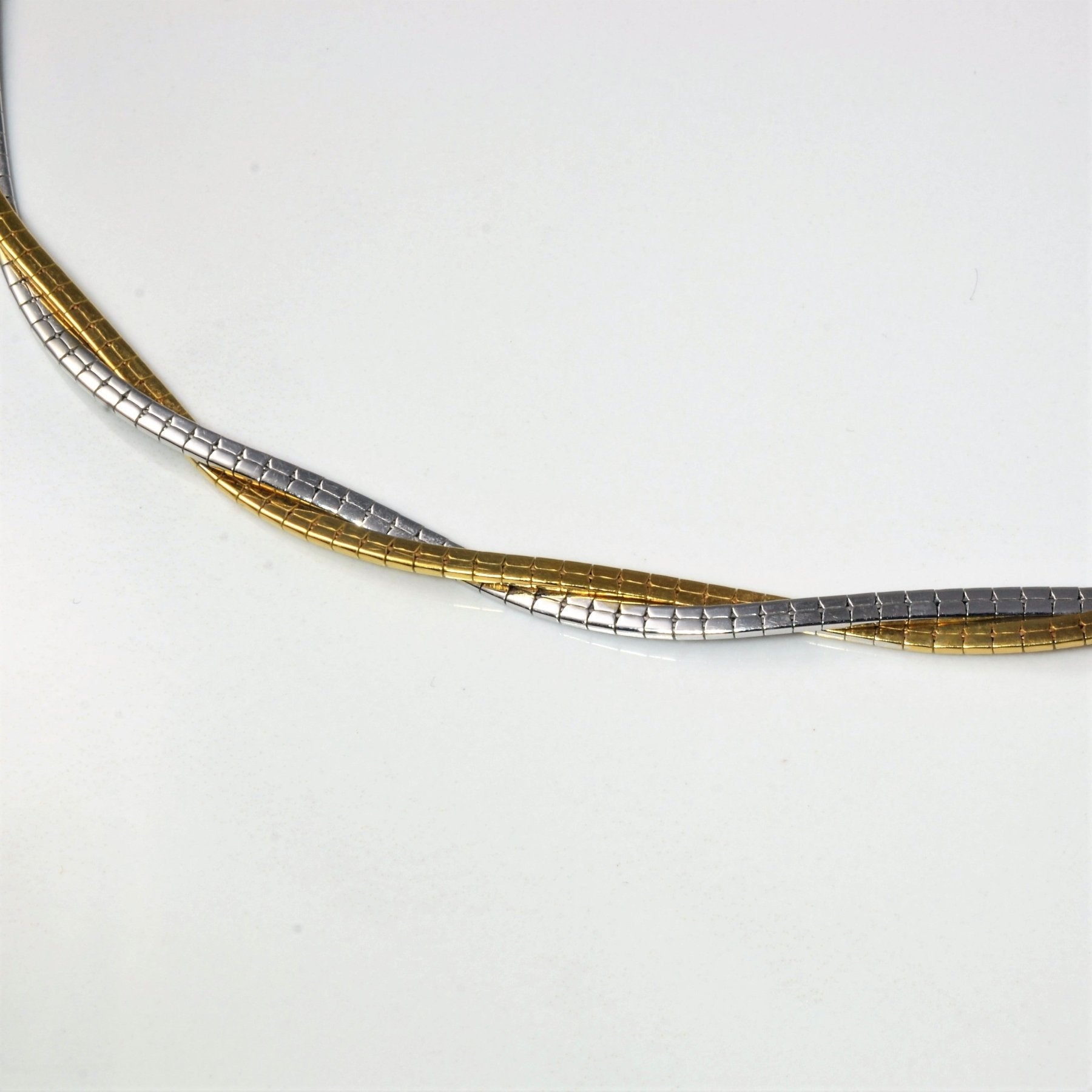 'Birks' Two Tone Braided Gold Necklace | 17" | - 100 Ways