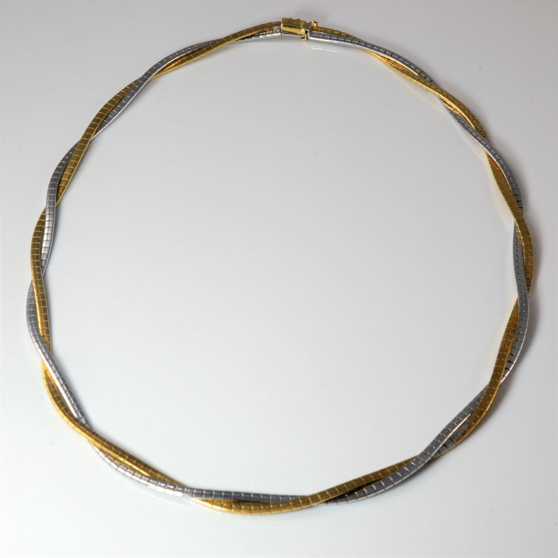 'Birks' Two Tone Braided Gold Necklace | 17" | - 100 Ways