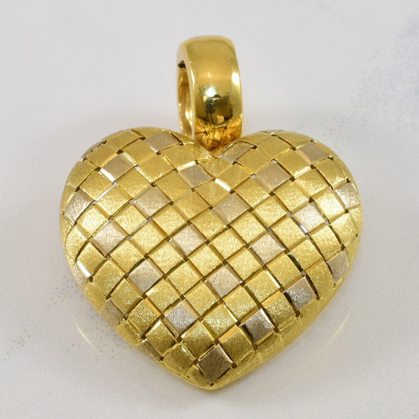 'Birks' Woven Yellow Gold Heart Pendant | - 100 Ways