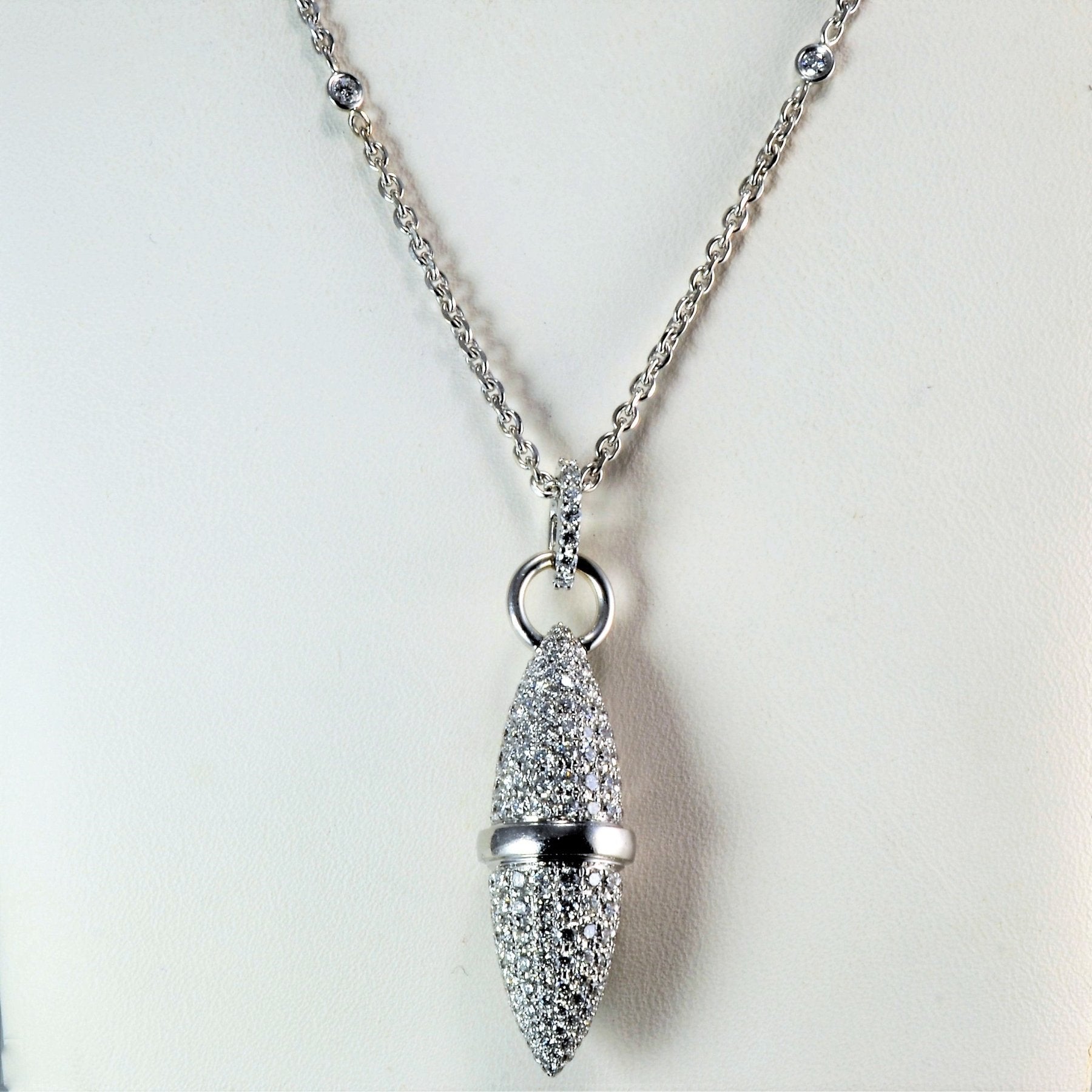 'Boodles' Velocity Large Diamond Pendant Necklace | 1.93 ctw, 20''| - 100 Ways