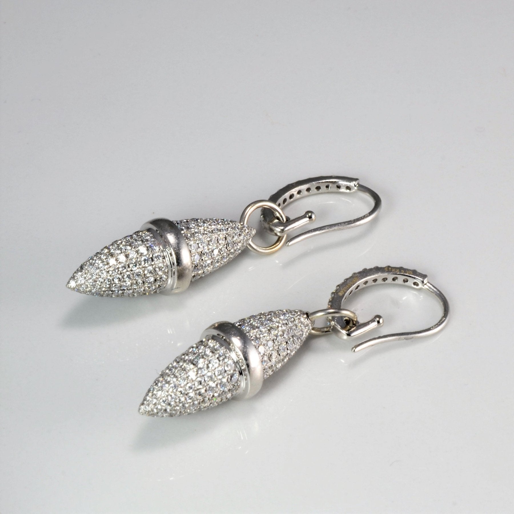 'Boodles' Velocity Pave White Gold Diamond Drop Earrings | 3.05 ctw | - 100 Ways