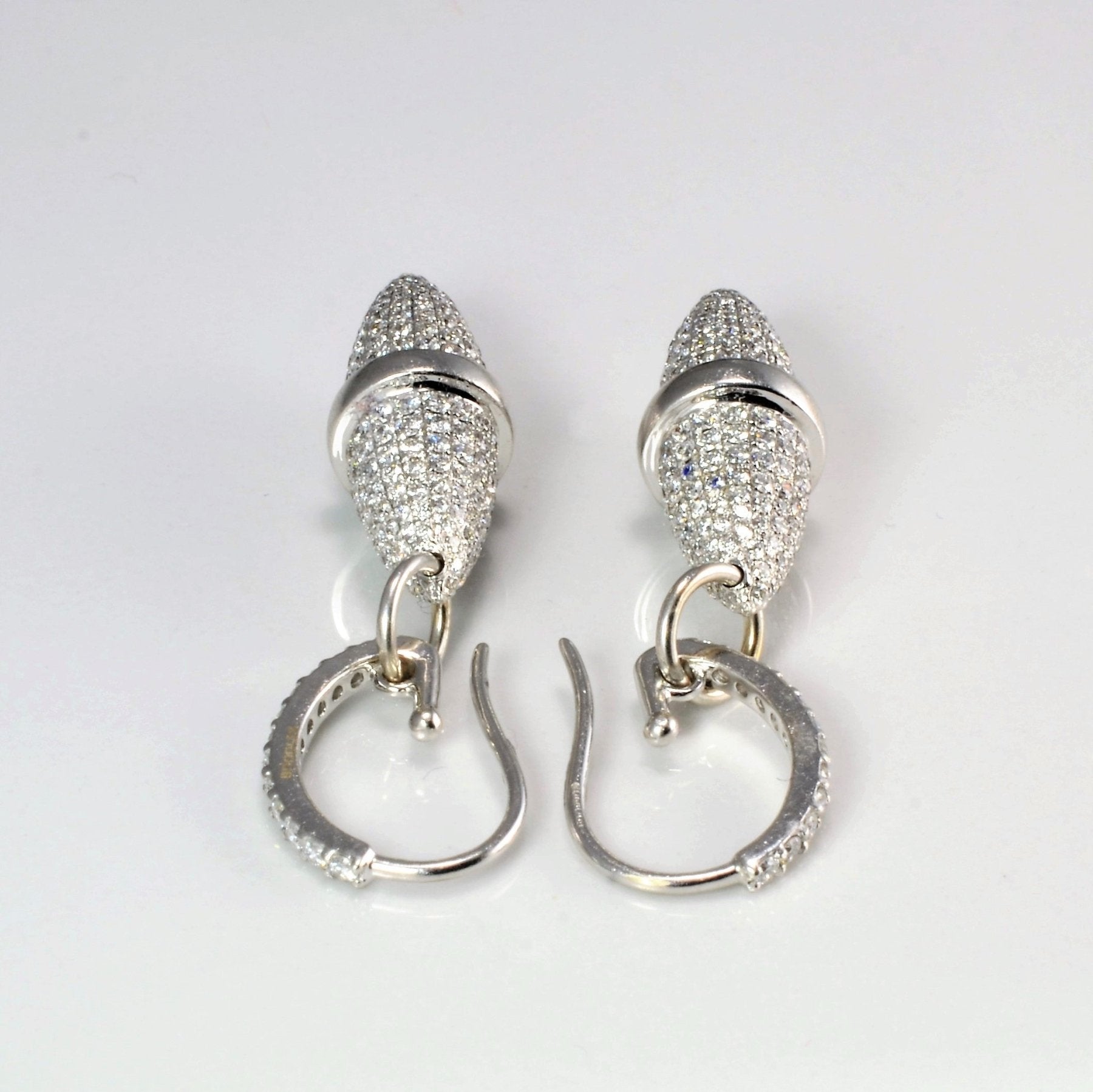 'Boodles' Velocity Pave White Gold Diamond Drop Earrings | 3.05 ctw | - 100 Ways