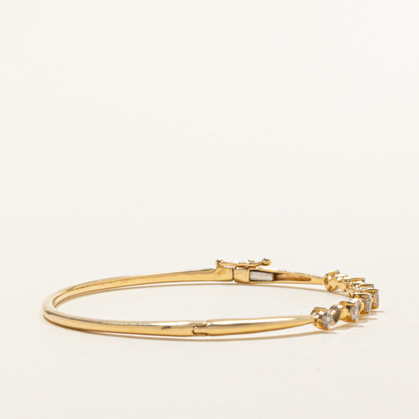18k Diamond Geometric Wave Bangle | 0.36ctw | 7"