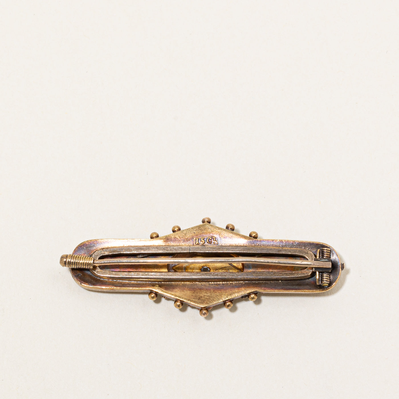 Antique European Cut Diamond & Pearl Brooch | 0.03ct |
