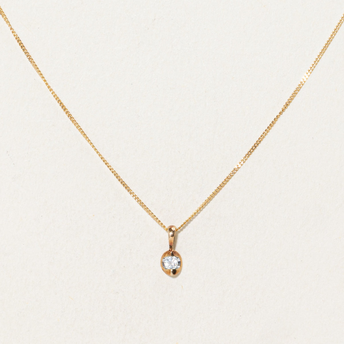 10k Tension Set Diamond Pendant Necklace | 17"