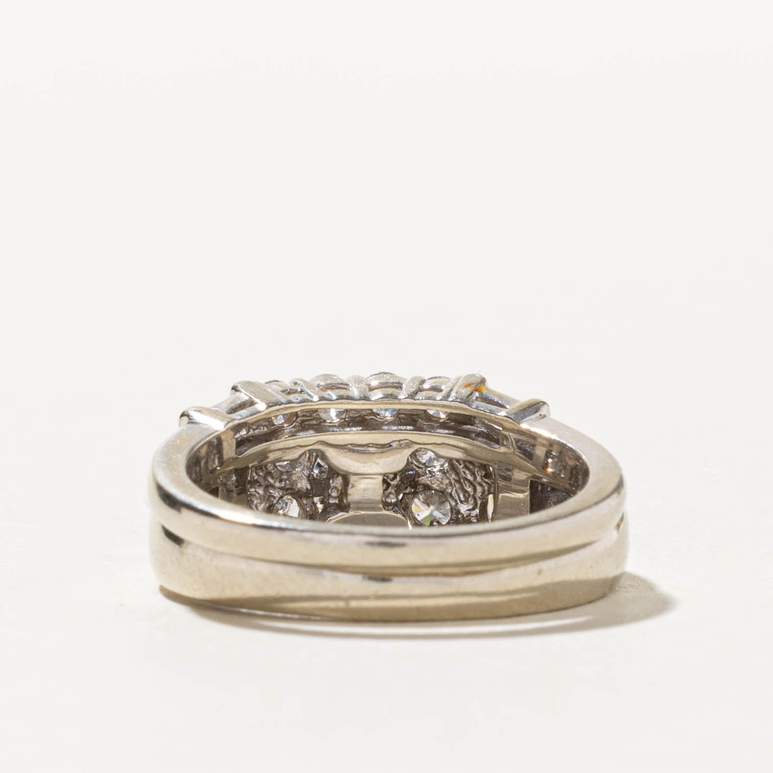 14k Multi Row Diamond Chunky Ring | 1.18ctw | 4.90mm | SZ 6.5
