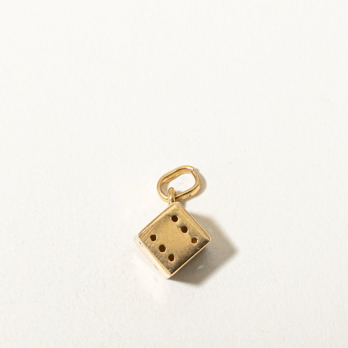 Vintage Italian Yellow Gold Dice Charm