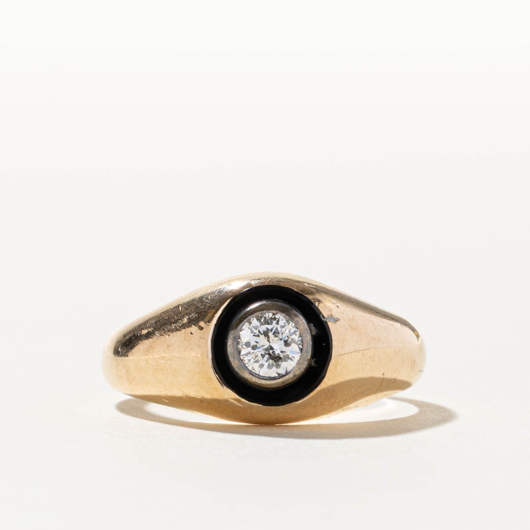 10k Bezel Set Diamond Eye Dome Ring | 0.35ct | SZ 9.5