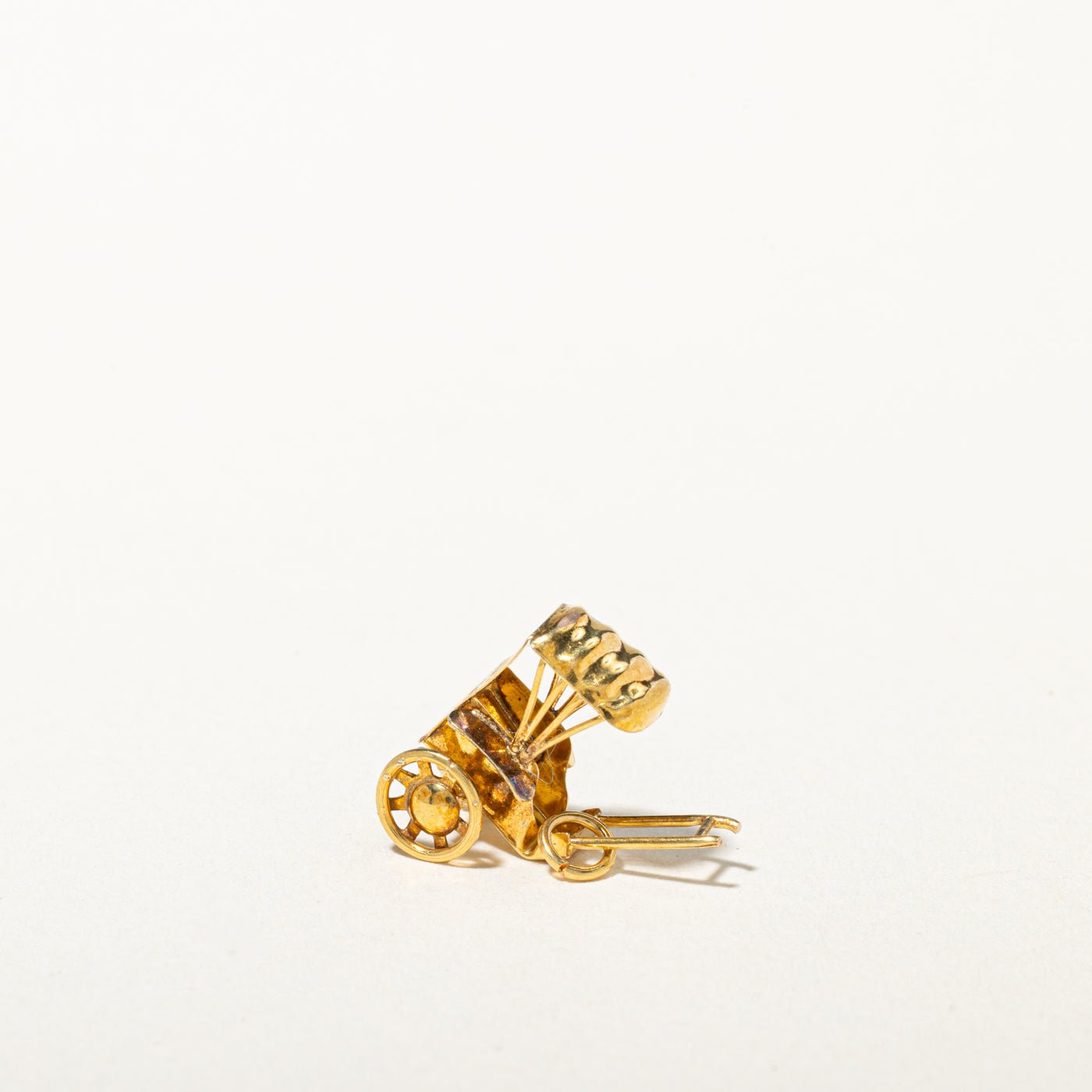 14k Yellow Gold Openwork Rickshaw Charm