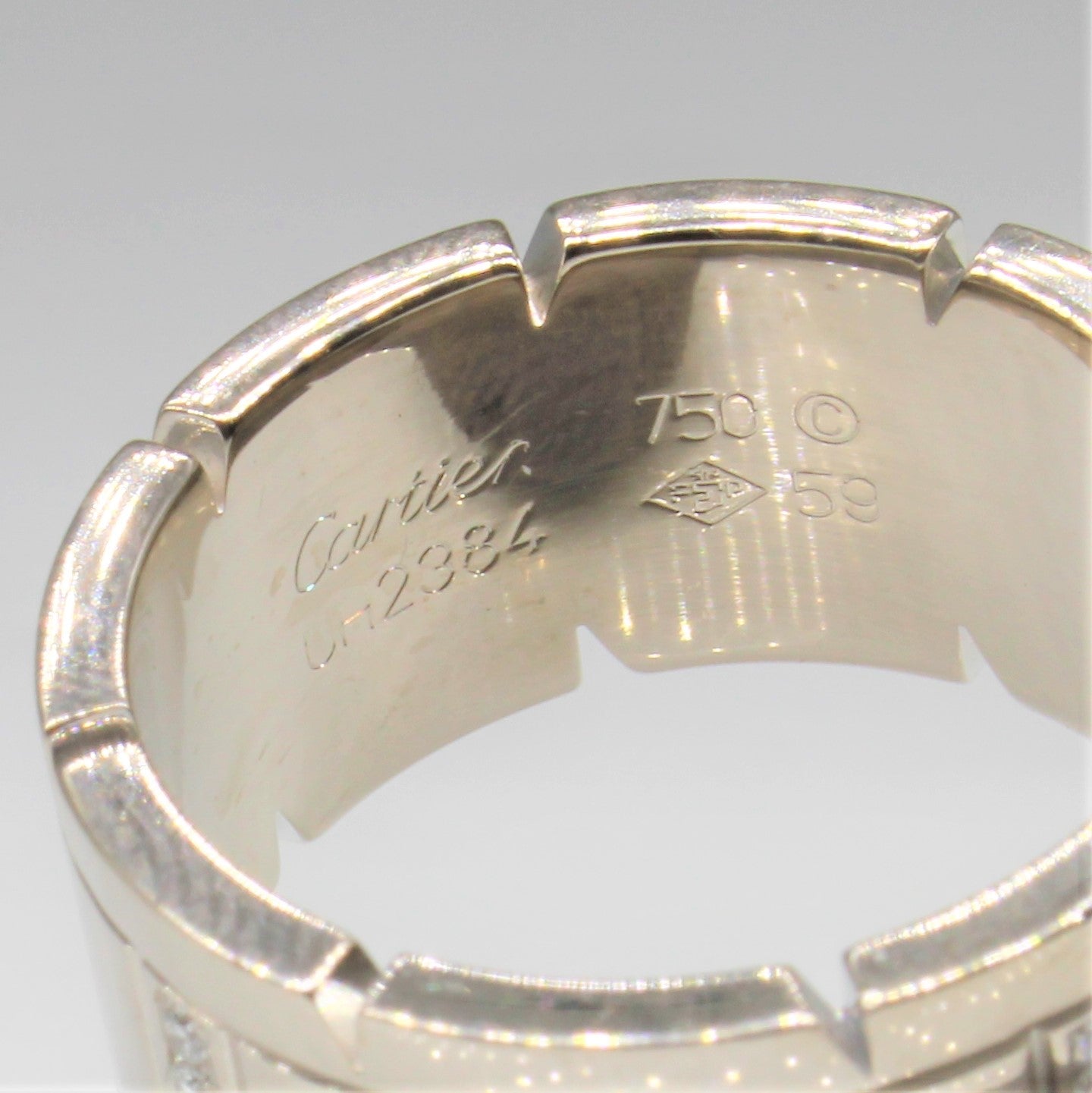 'Cartier' Diamond Tank Francaise Ring | 0.32ctw | SZ 9.25 | - 100 Ways