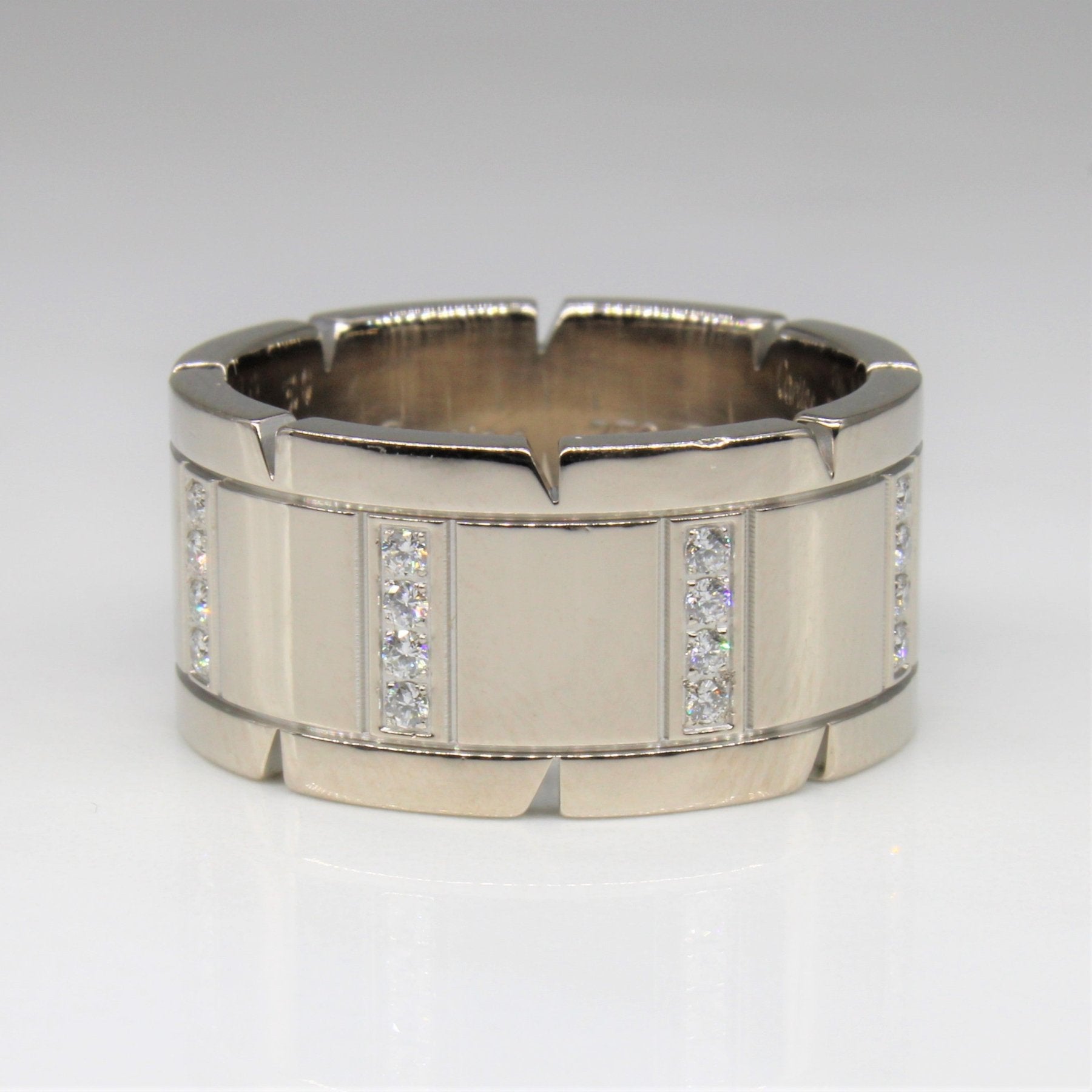 'Cartier' Diamond Tank Francaise Ring | 0.32ctw | SZ 9.25 | - 100 Ways
