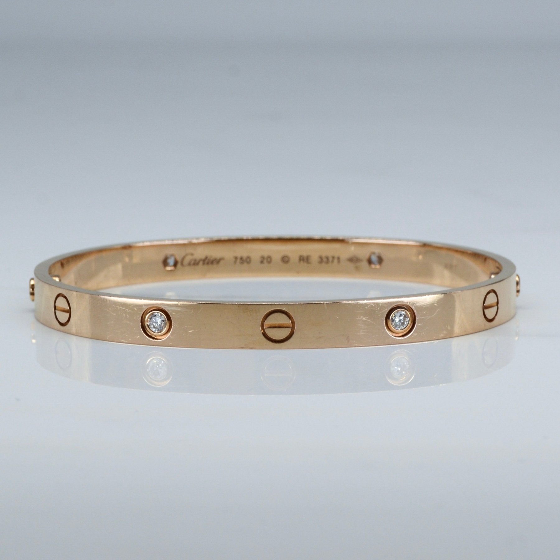 'Cartier' Love Bracelet, 4 Diamonds | 7" | - 100 Ways