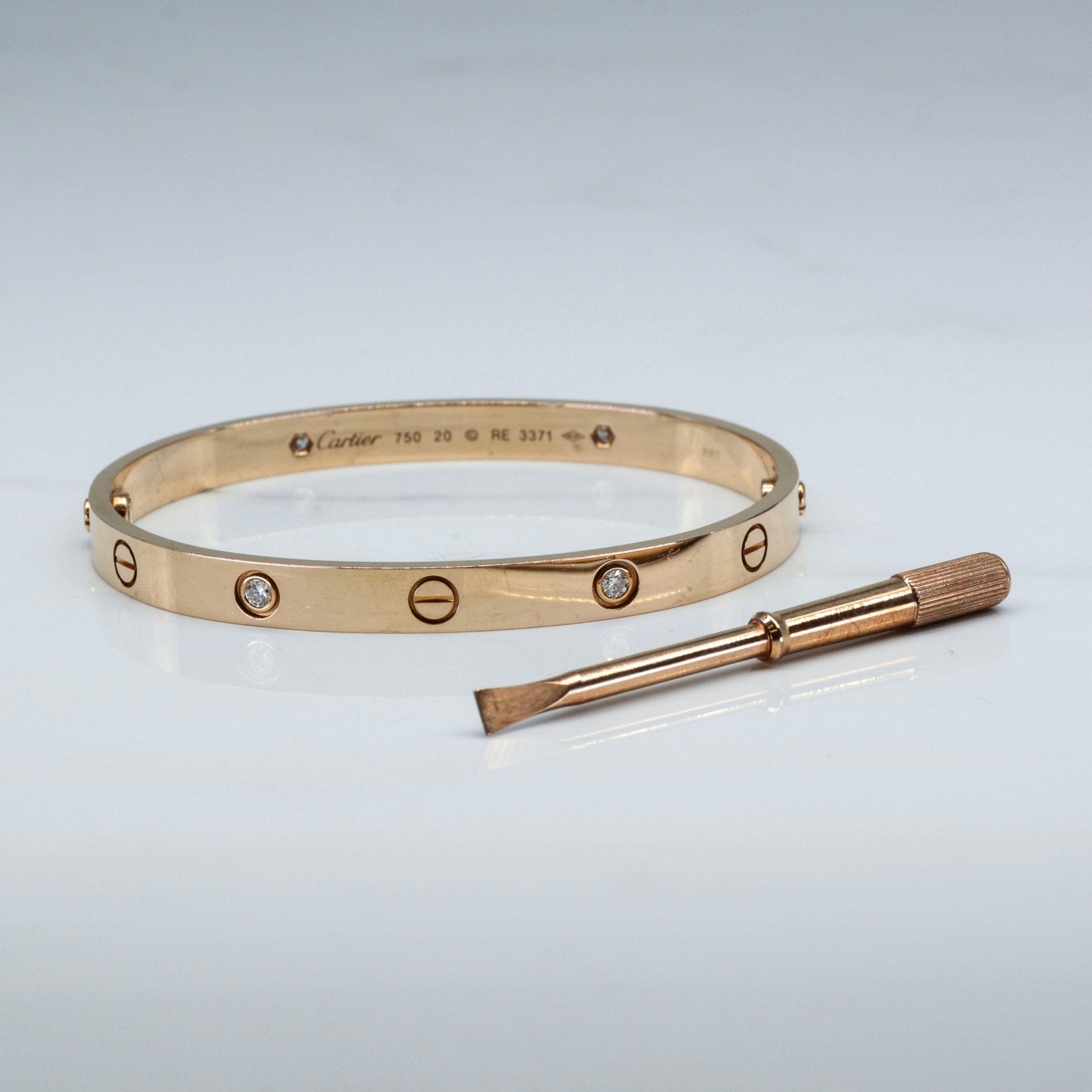 'Cartier' Love Bracelet, 4 Diamonds | 7