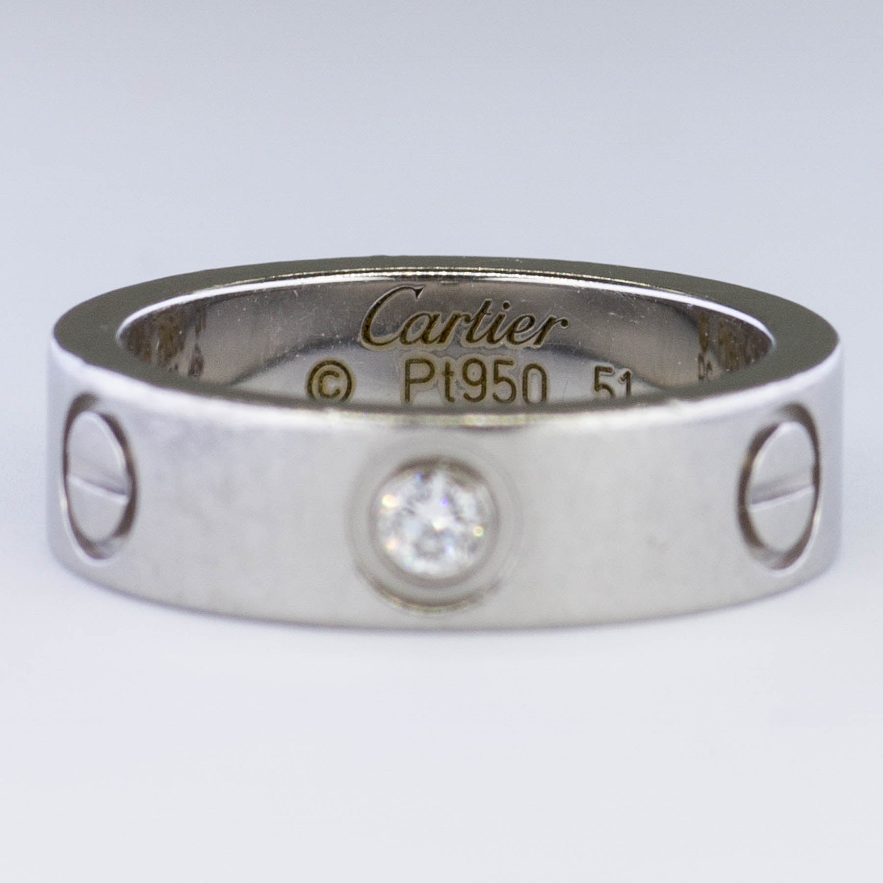 'Cartier' Love Ring in Platinum with Diamond | 0.08 ct, SZ 5.75 | - 100 Ways