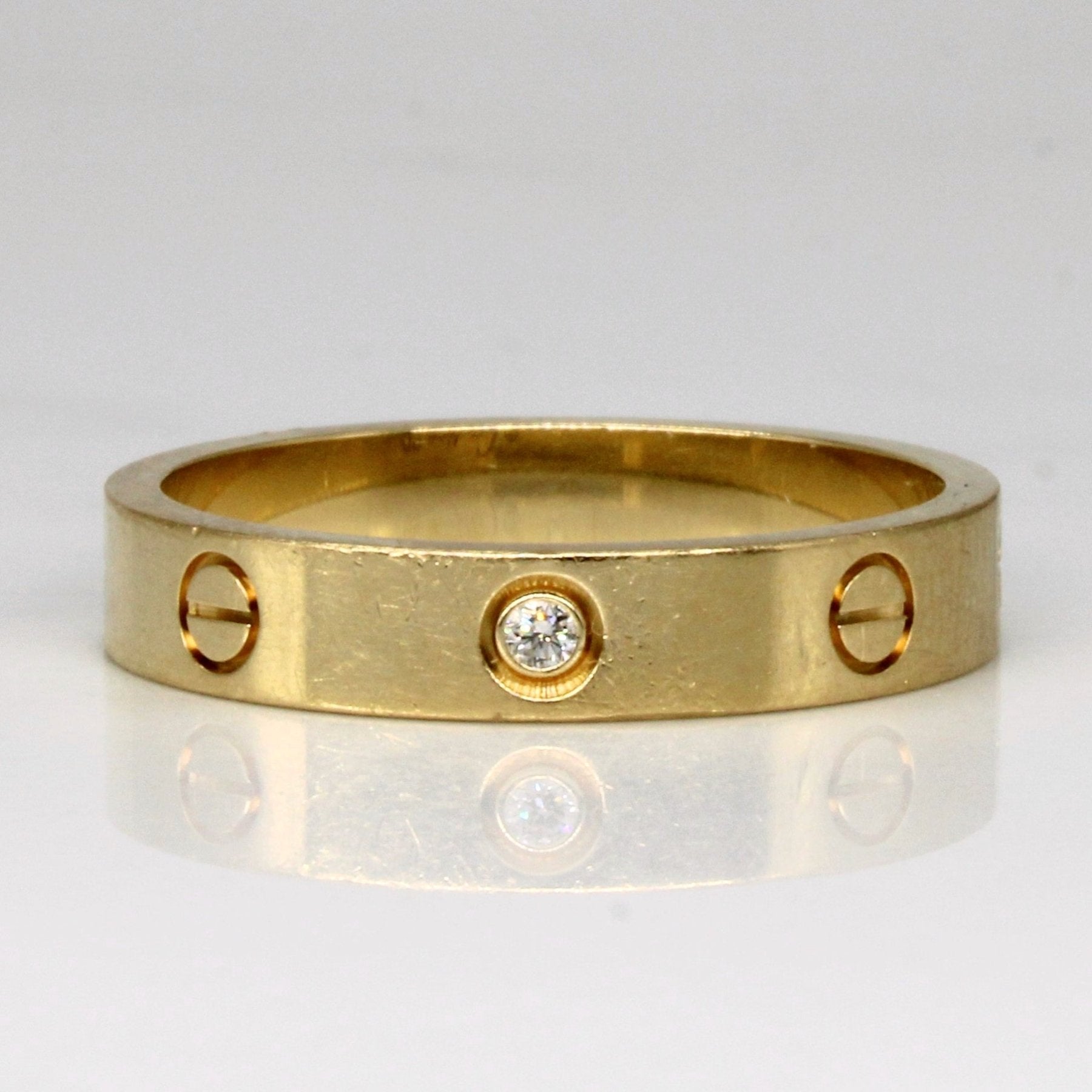 'Cartier' Wedding Band, 1 Diamond | 0.02ct | SZ 9.25 | - 100 Ways