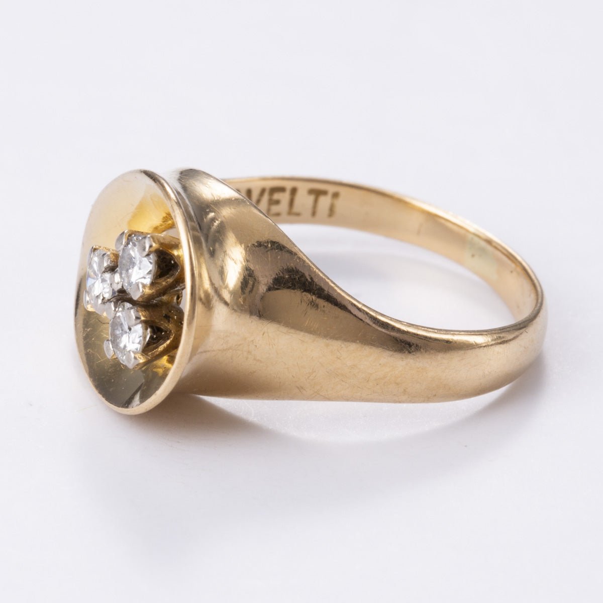 'Cavelti' 18k Yellow Gold Diamond Ring | 0.14ctw | Sz 3.5 - 100 Ways