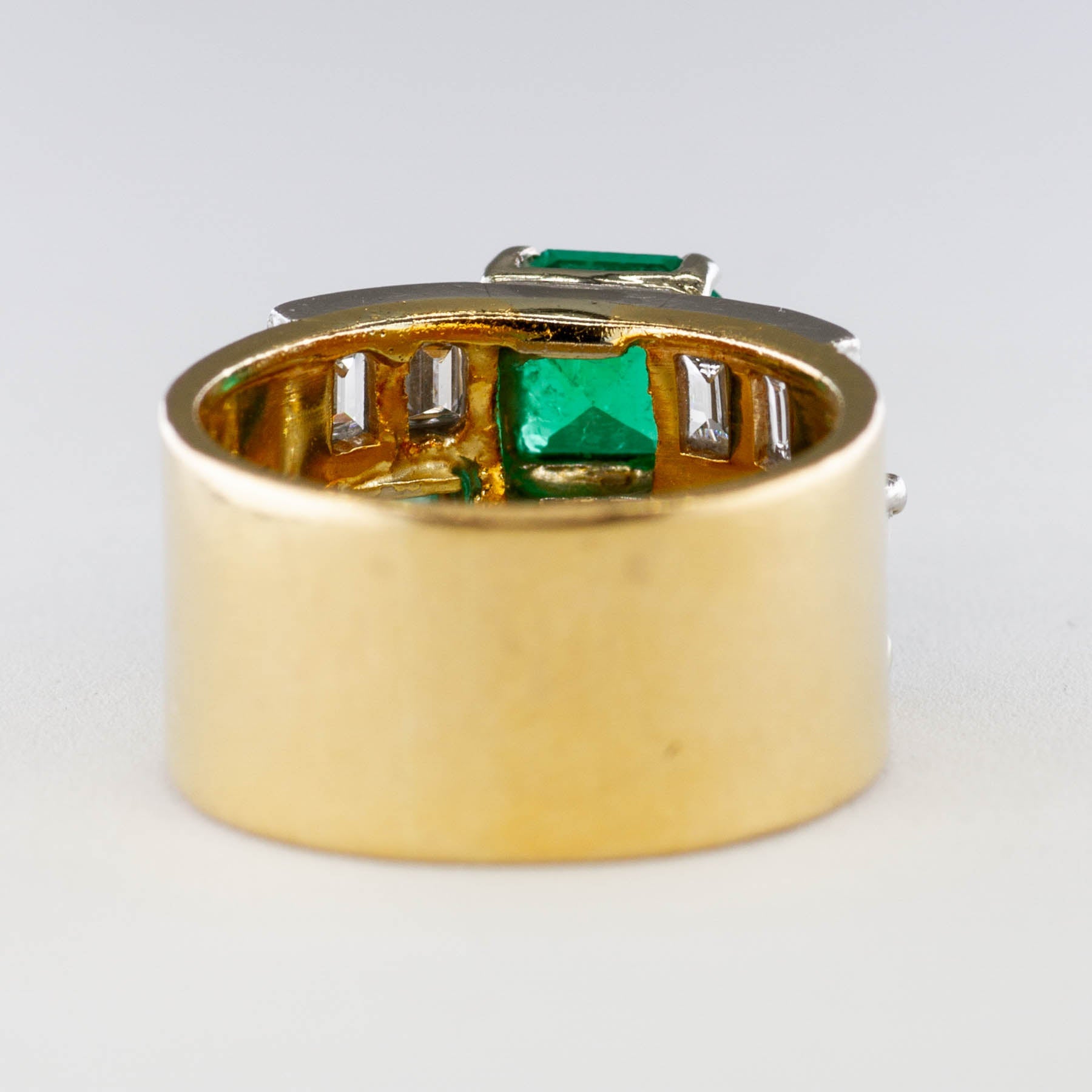 'Cavelti' Asscher Emerald and Diamond Band | 1.55 ctw Emeralds, 1.69 ctw Diamonds | SZ 5.25 - 100 Ways