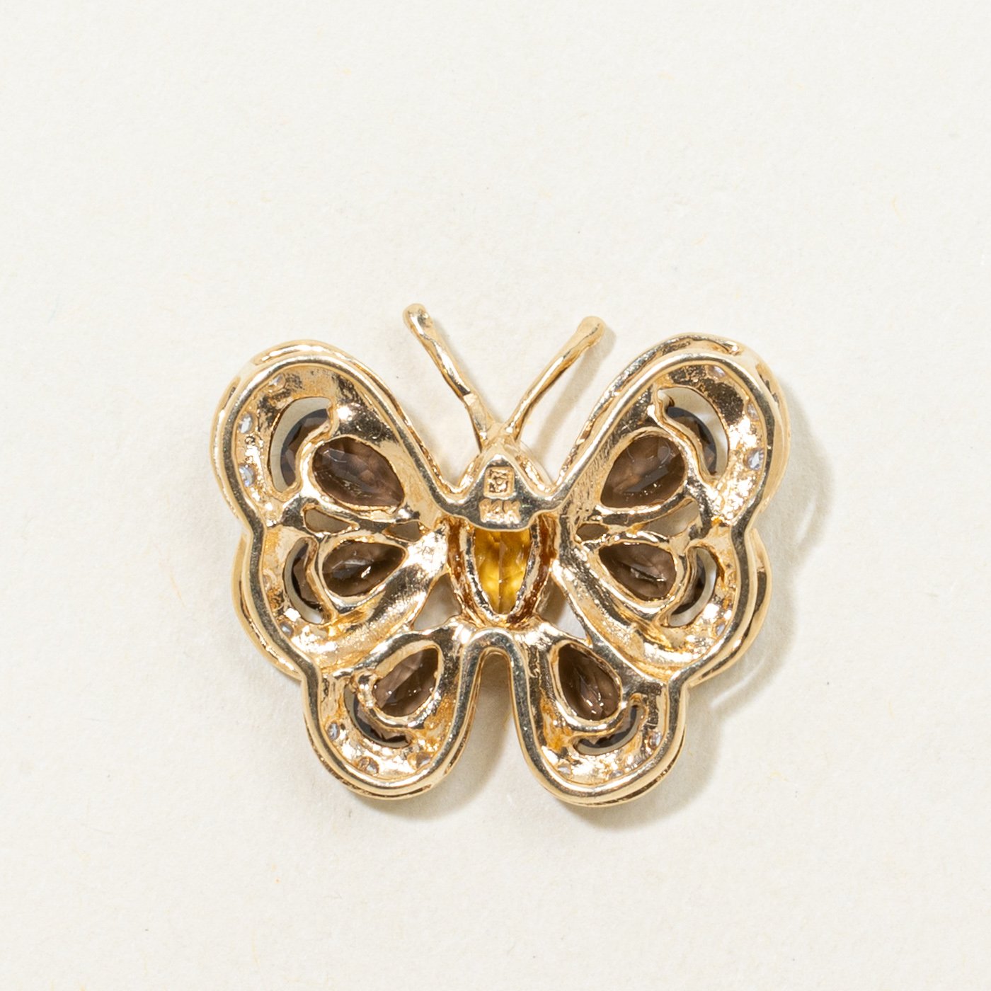 14K Pendants with Diamond Accents with Citrine
