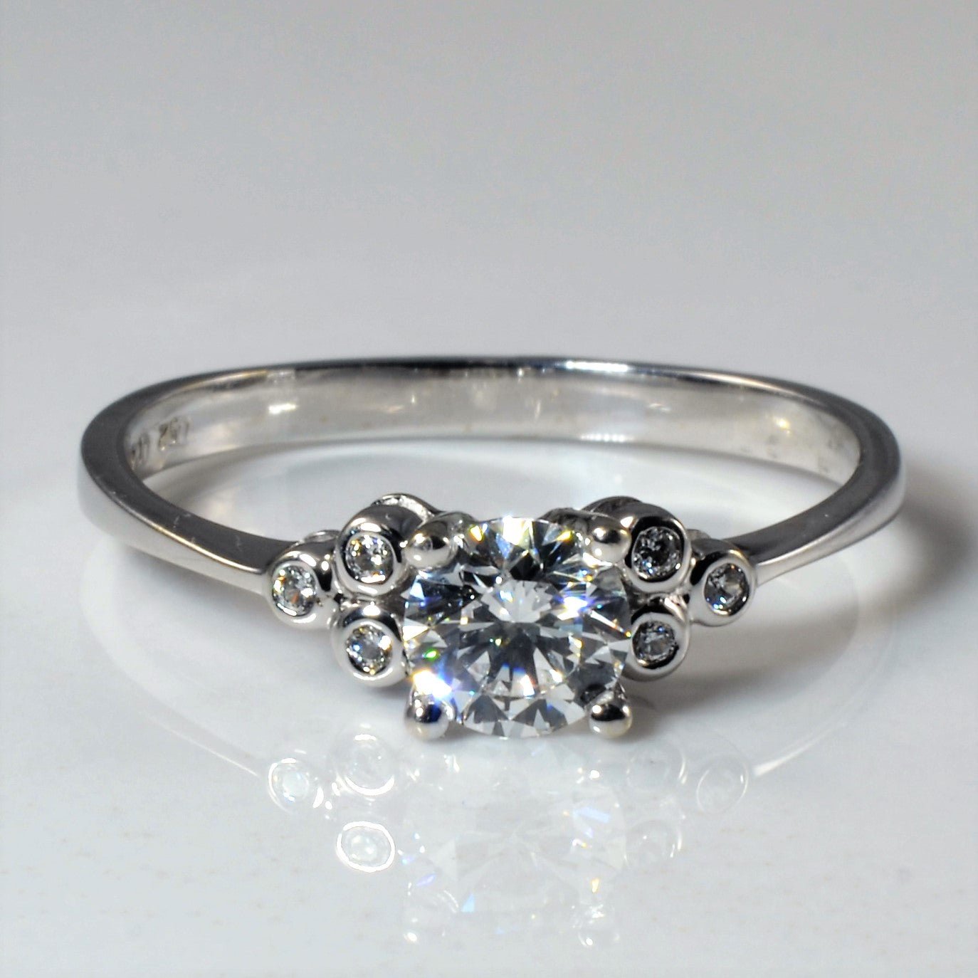 'Chow Tai Fook' Cluster Diamond Engagement Ring | 0.55ctw | SZ 7.75 | - 100 Ways