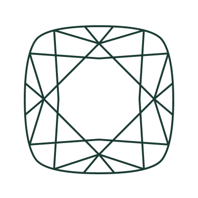 cushion cut line art gem