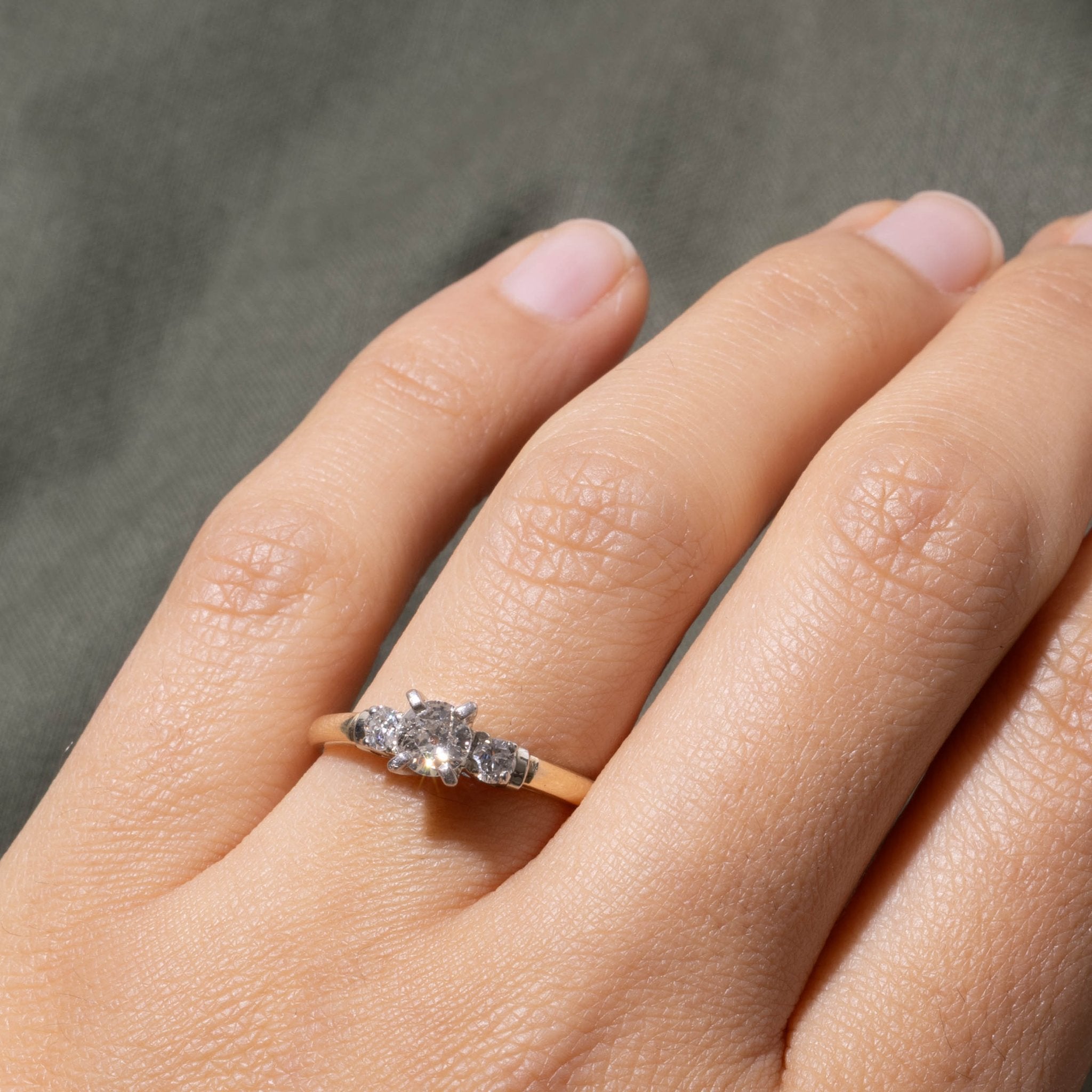14k Old European Cut Diamond Engagement Ring | 0.62ctw | SZ 7.75