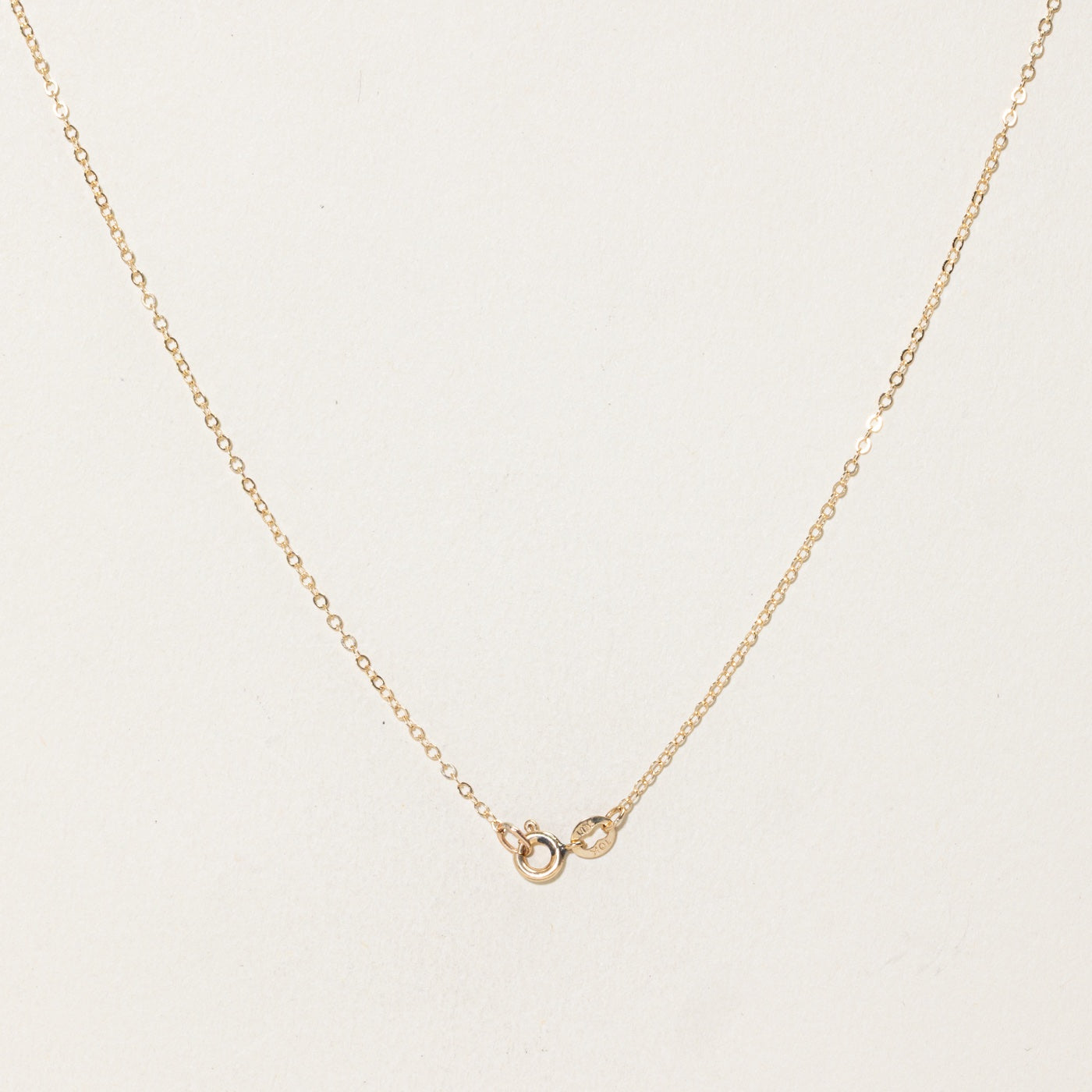 10k Belcher Set Diamond Pendant Necklace | 15"