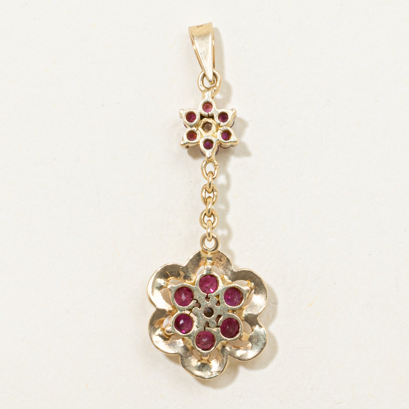 18K Pendants with Diamond Accents with Ruby
