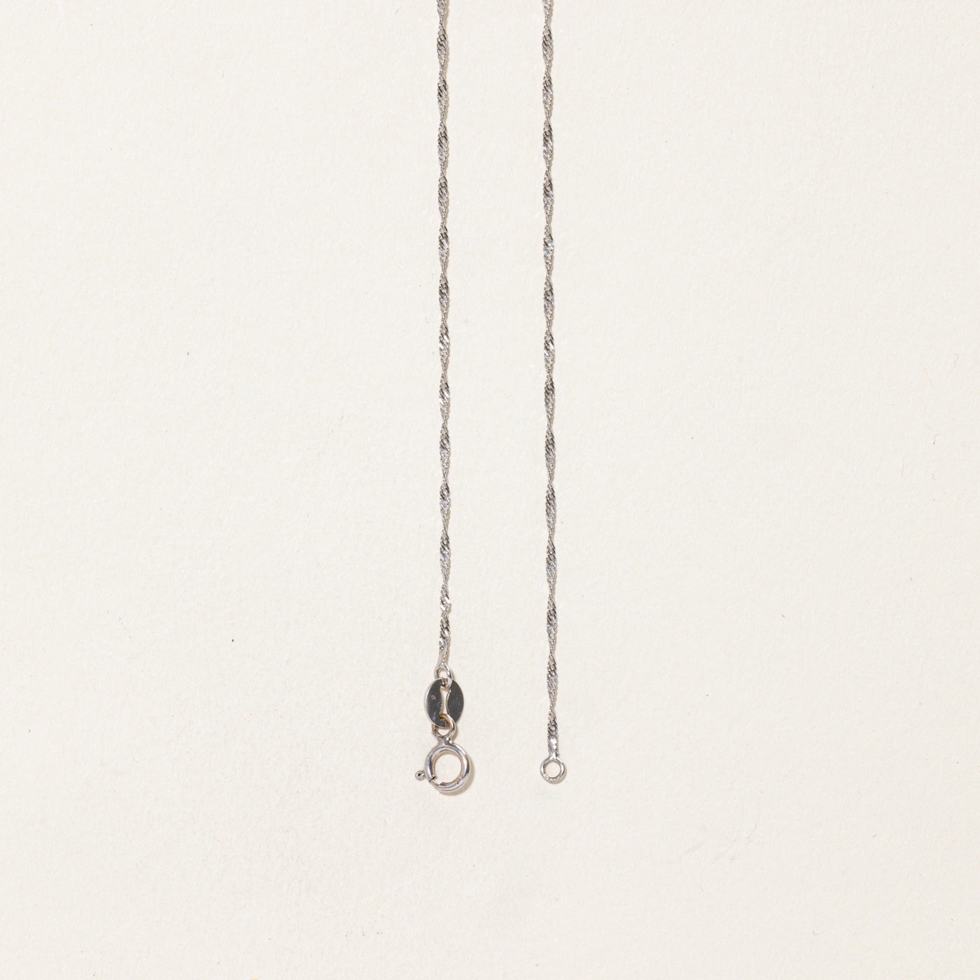 10k White Gold Singapore Chain | 1.1mm | 18"