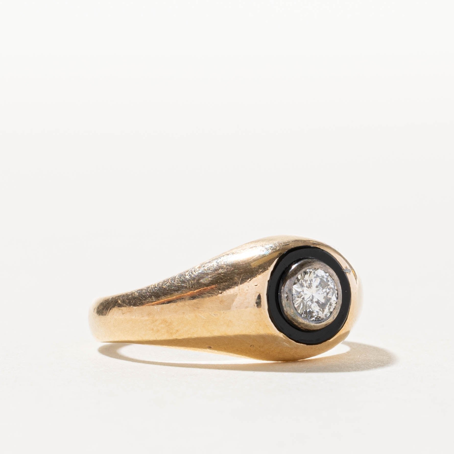 10k Bezel Set Diamond Eye Dome Ring | 0.35ct | SZ 9.5