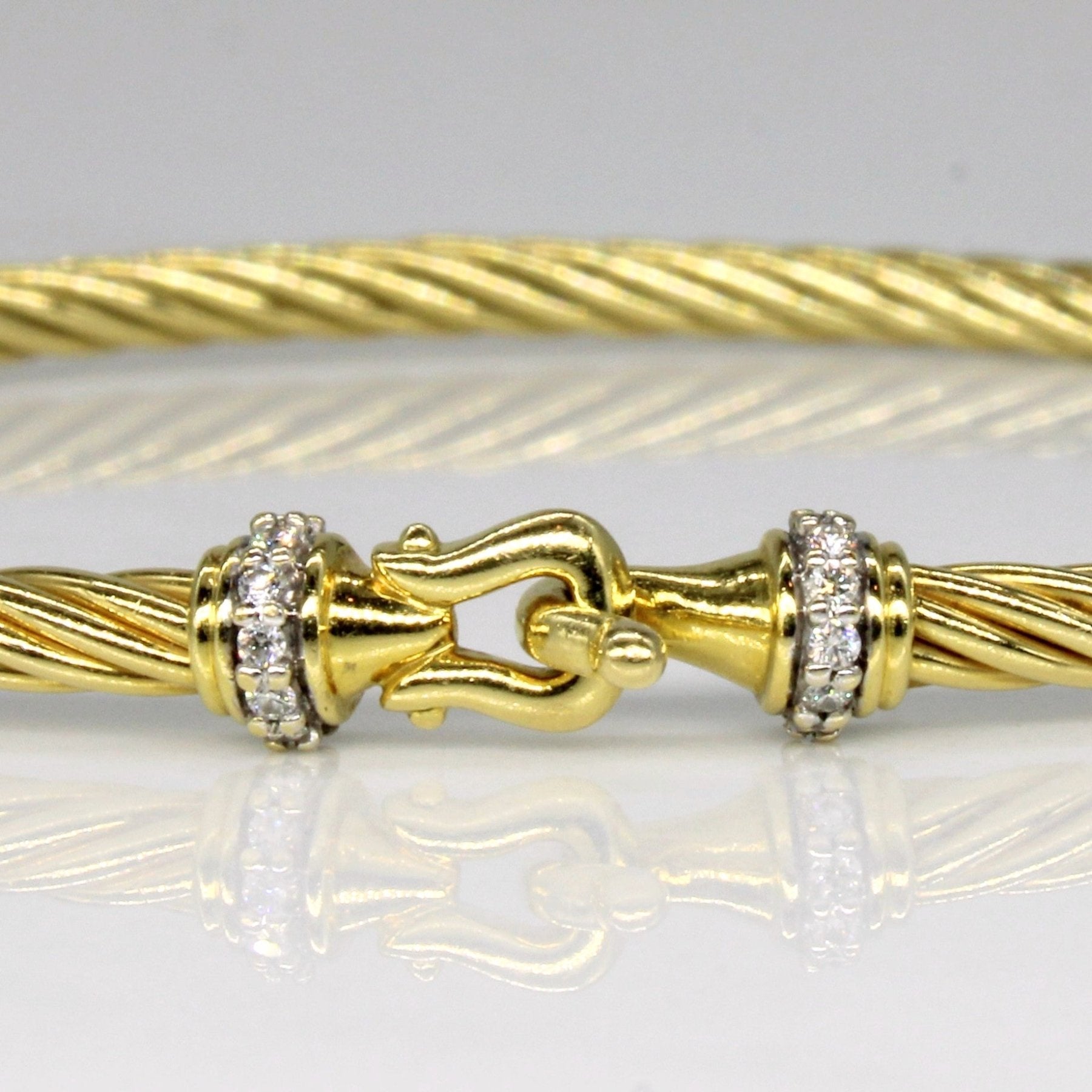 'David Yurman' Cable Diamond Buckle Bracelet | 0.07ctw | 7" | - 100 Ways