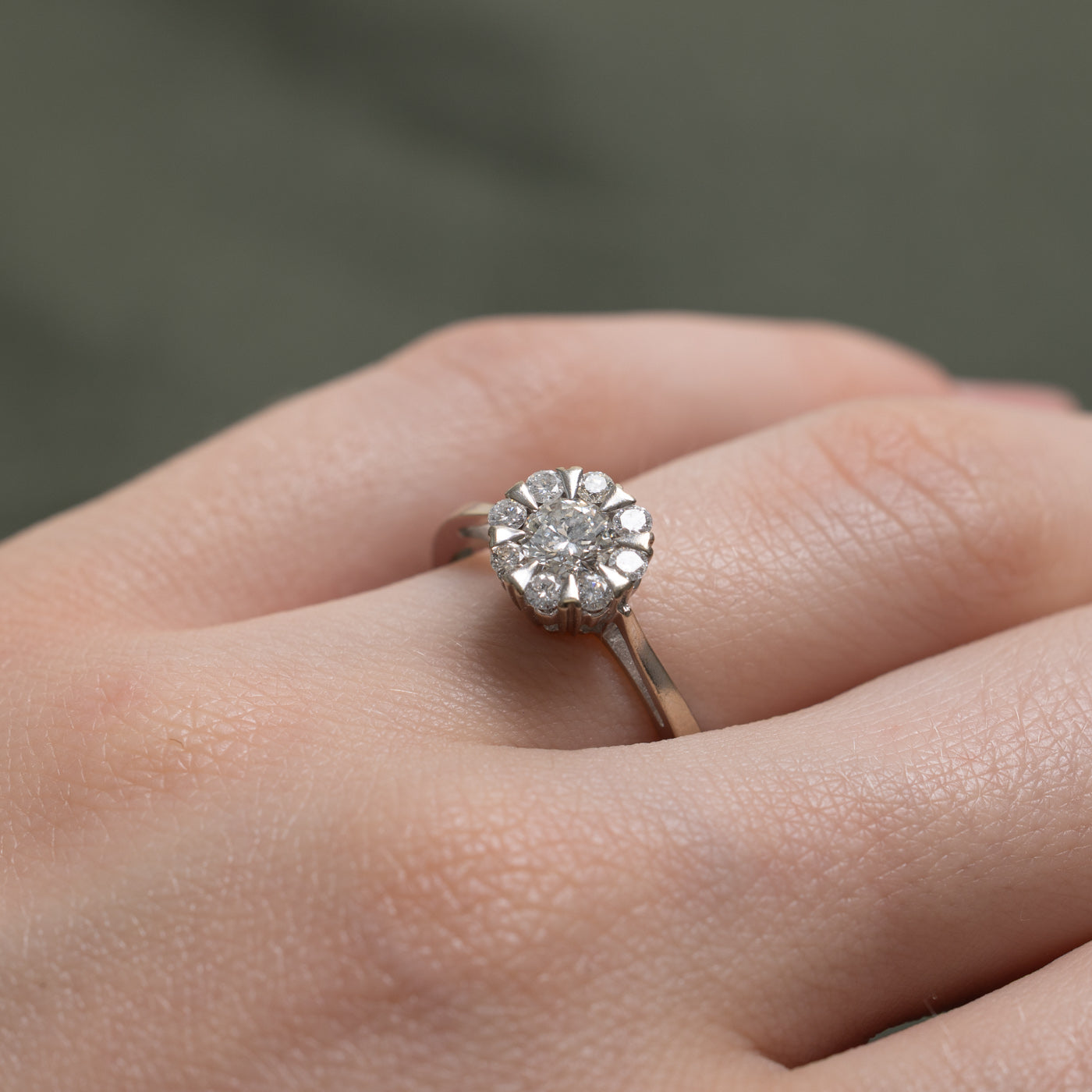 Diamond Halo Cathedral Ring | 0.56ctw | SZ 6.25