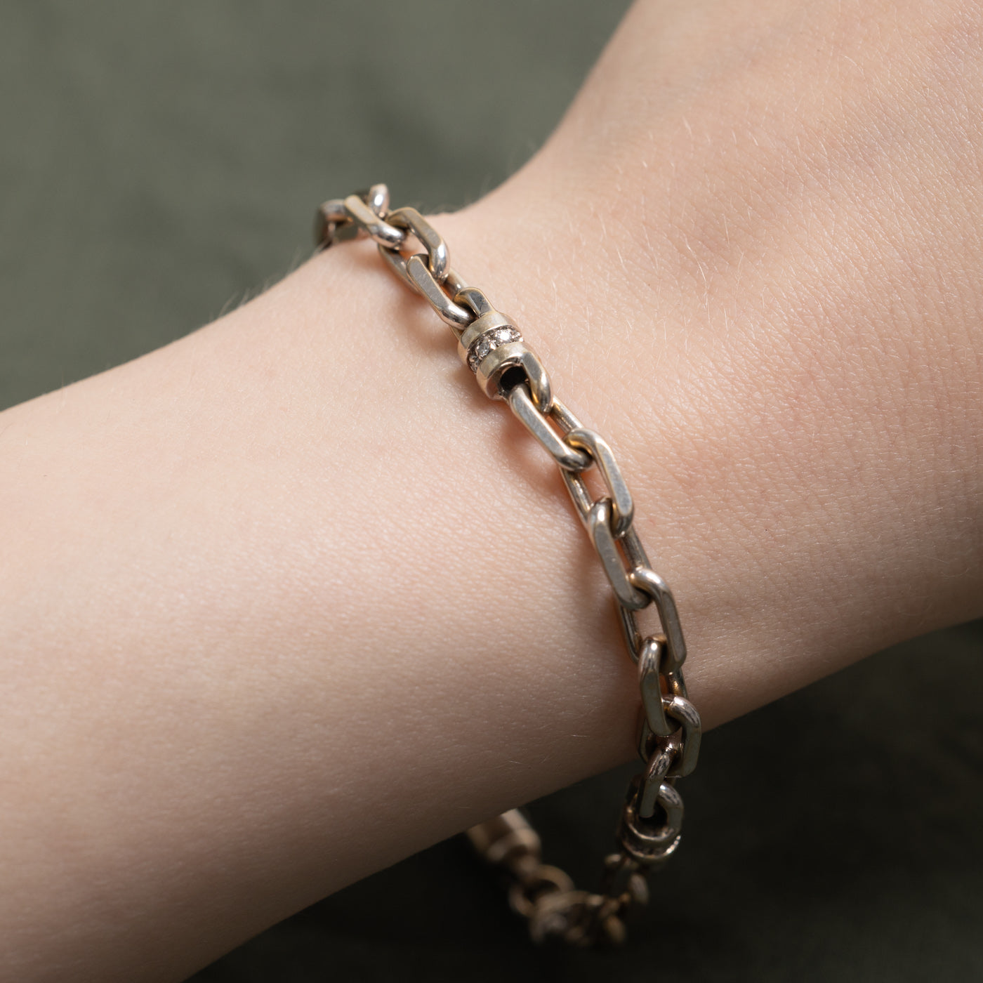 Italian Diamond Accented Chunky Chain Bracelet | 0.10ctw | 8"