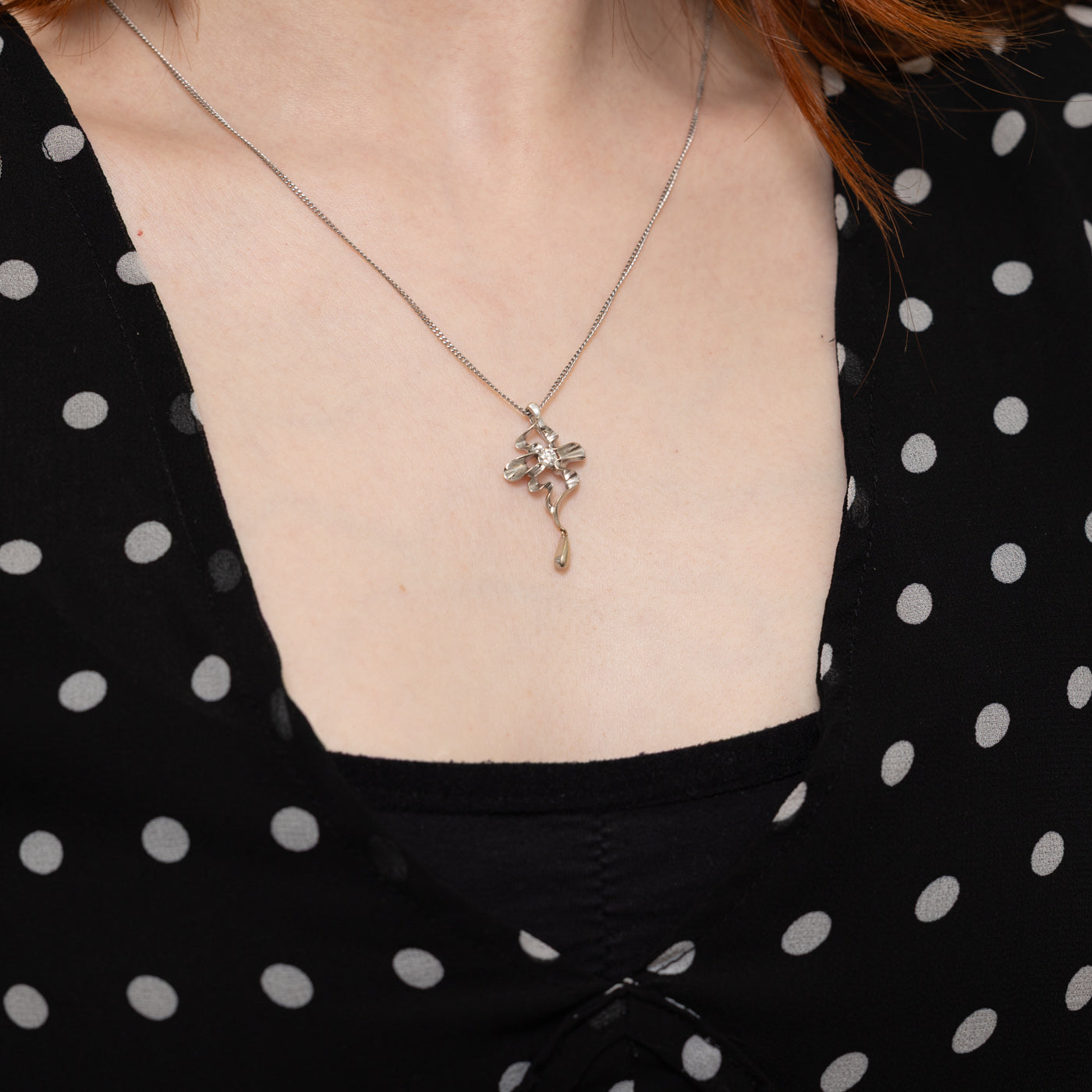Diamond Swirl Abstract Pendant | 0.16ct