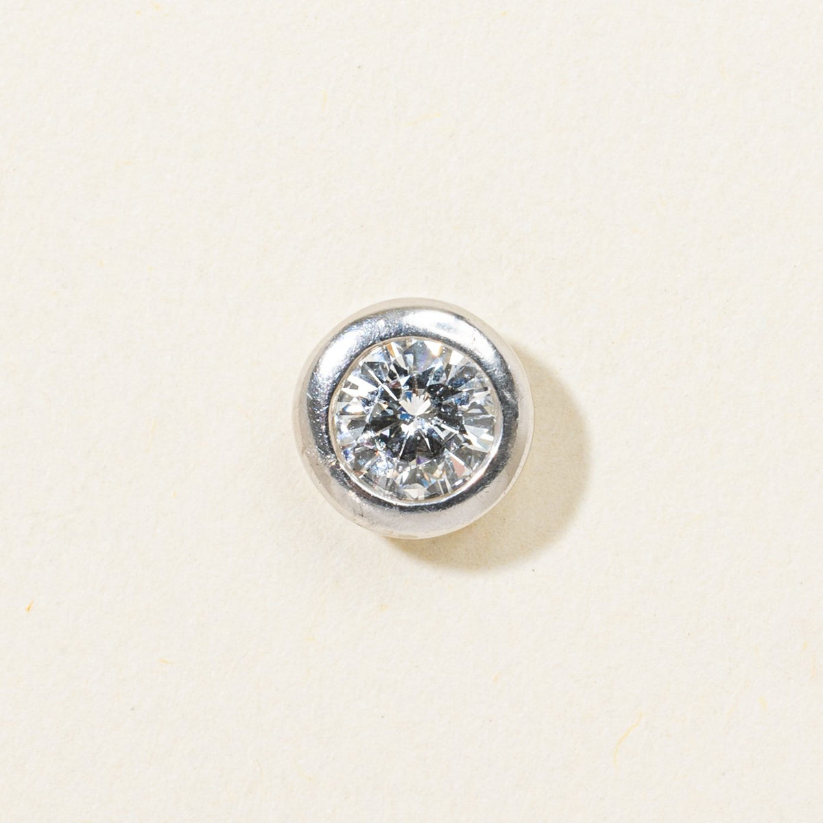 14k Bezel Set Solitaire Diamond Pendant | 0.30ct SI2 J