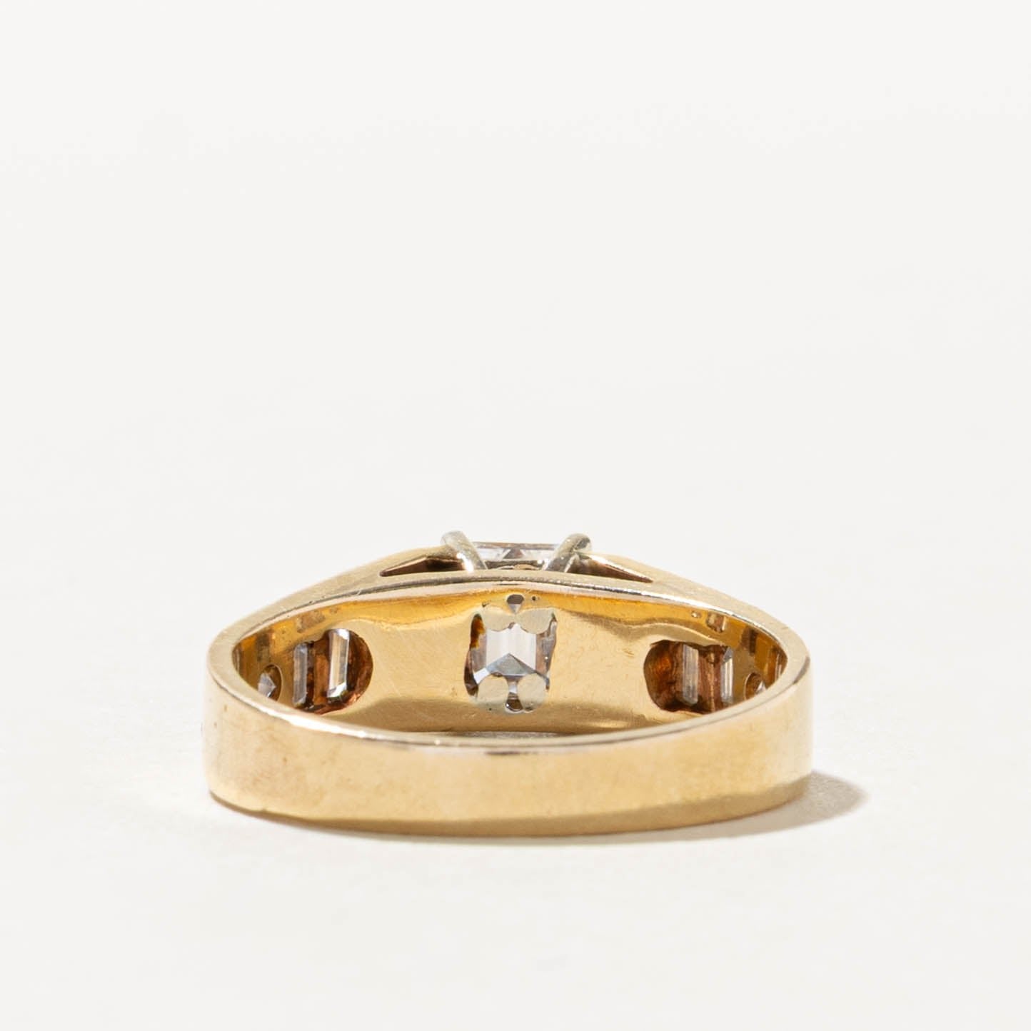 14k Flush Set Diamond Geometric Ring | 1.04ctw | SZ 6.25