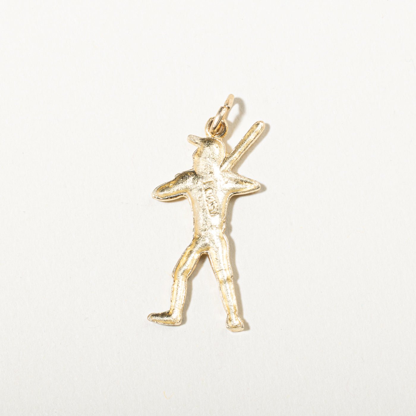 9k Yellow Gold Diamond-Cut Baseball Batter Charm