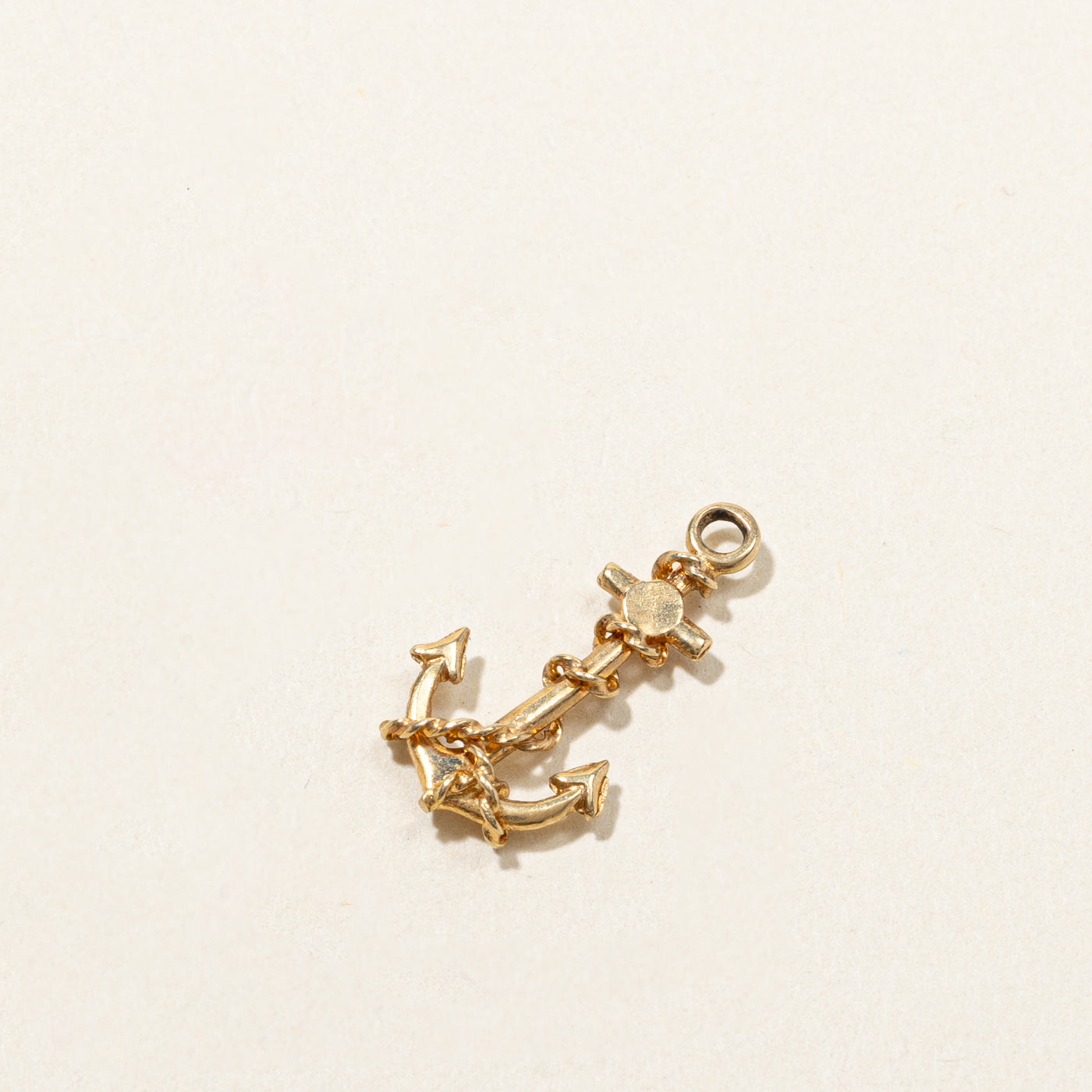 18k Gold Anchor Charm