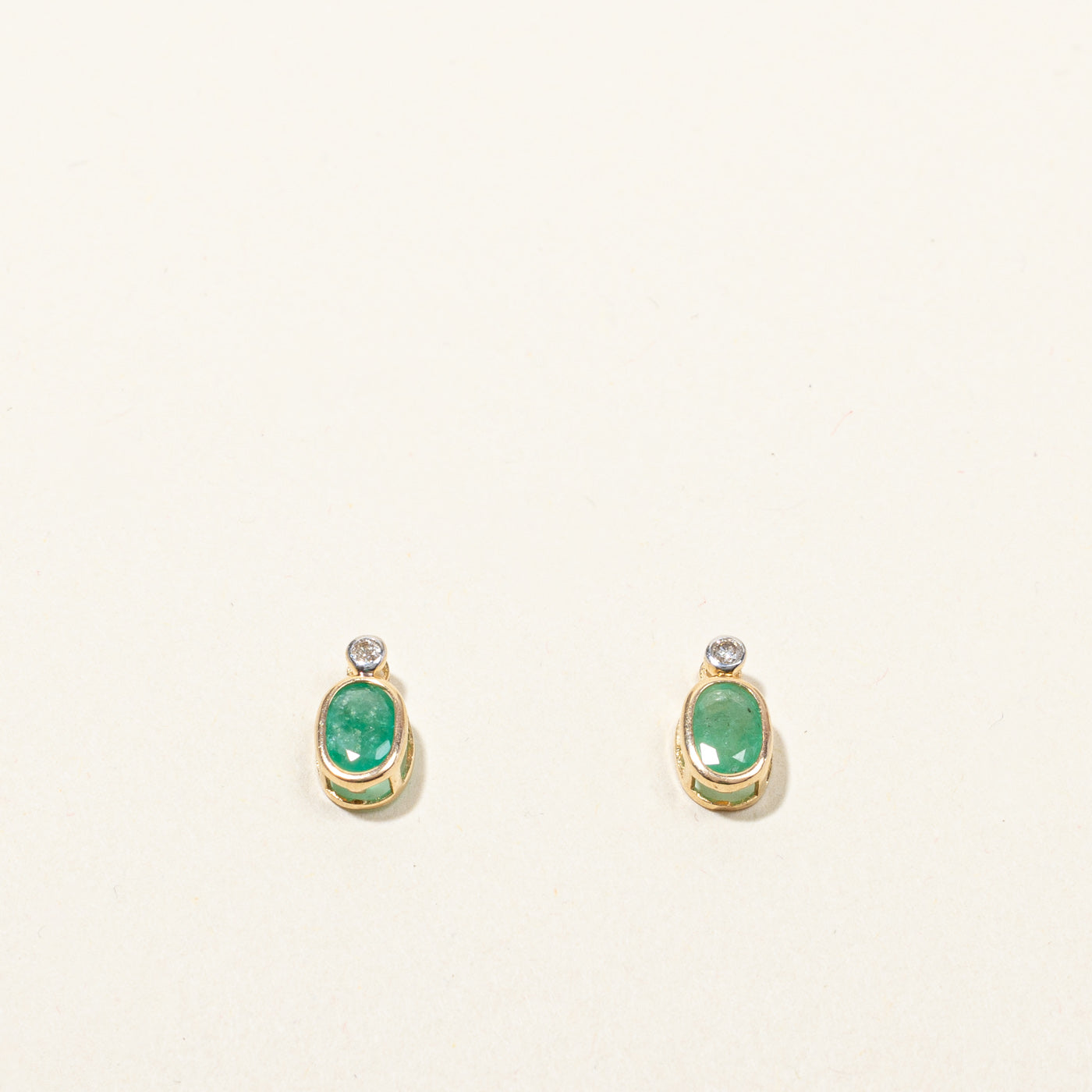 Emerald & Diamond Stud Earrings | 0.50ctw | 0.03ctw |