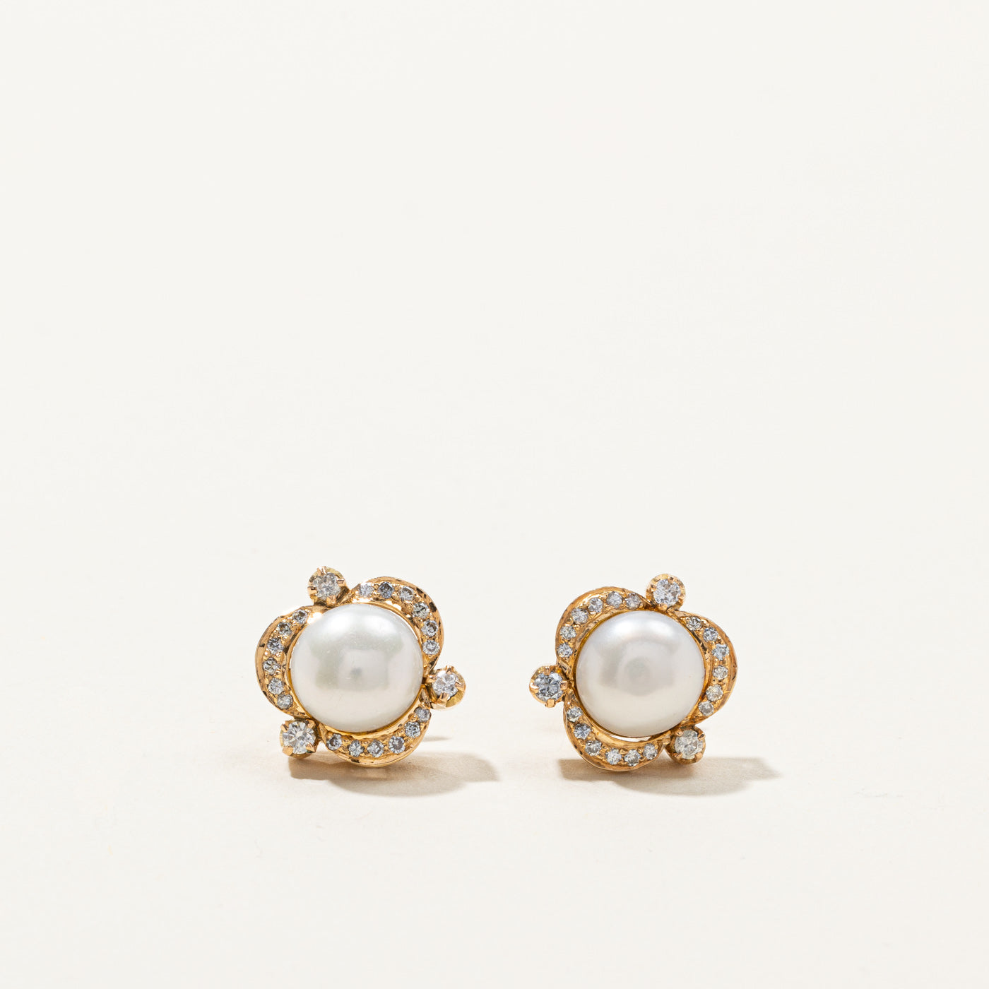 Pearl & Diamond Stud Earrings | 0.30ctw |