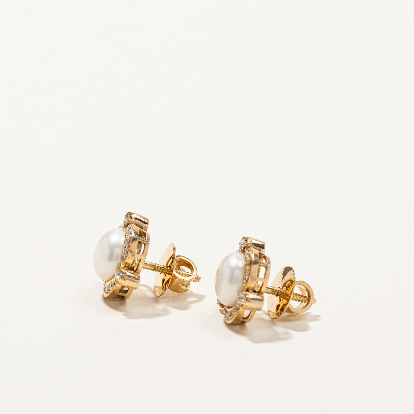 Pearl & Diamond Stud Earrings | 0.30ctw |