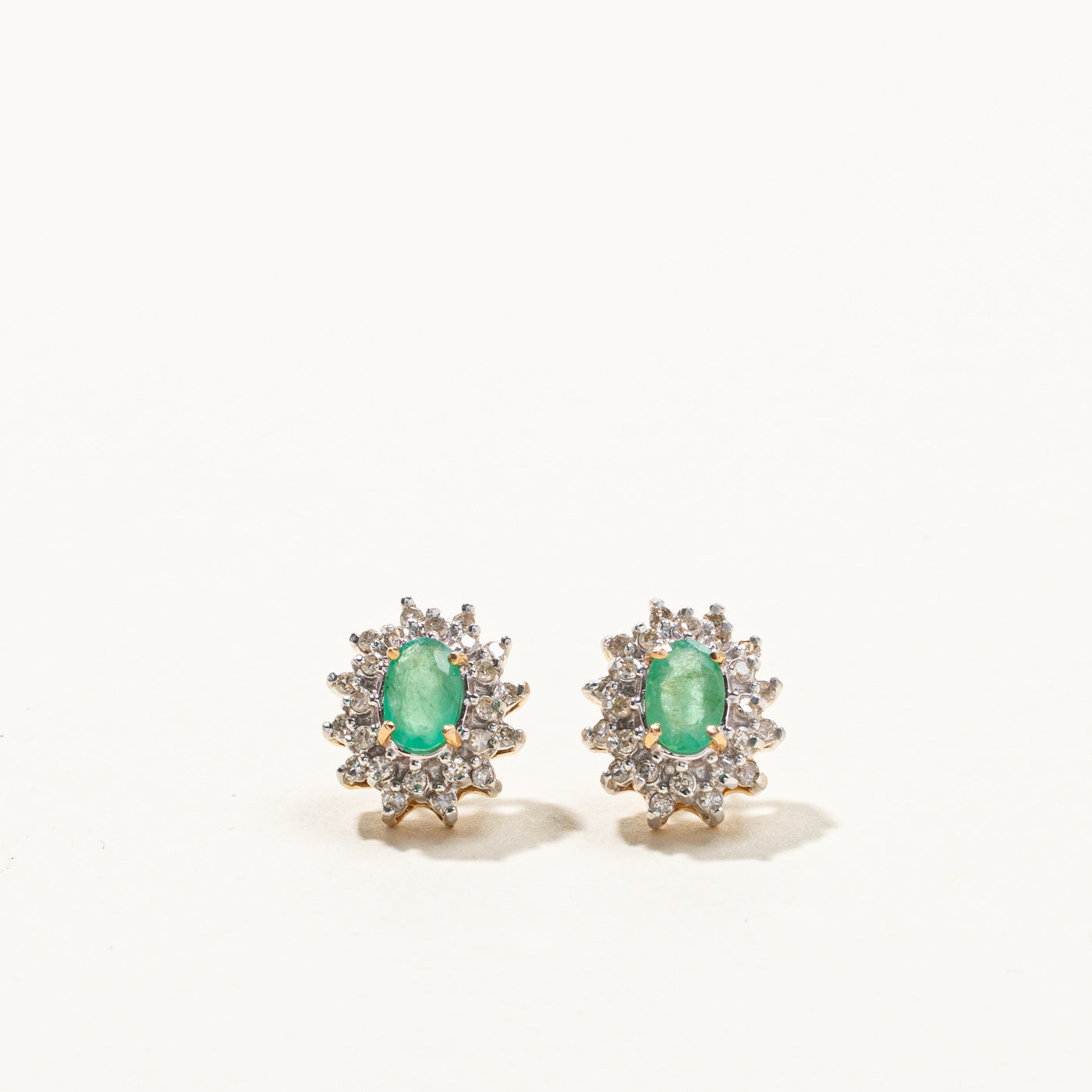 Emerald & Diamond Stud Earrings | 0.60ctw | 0.24ctw |